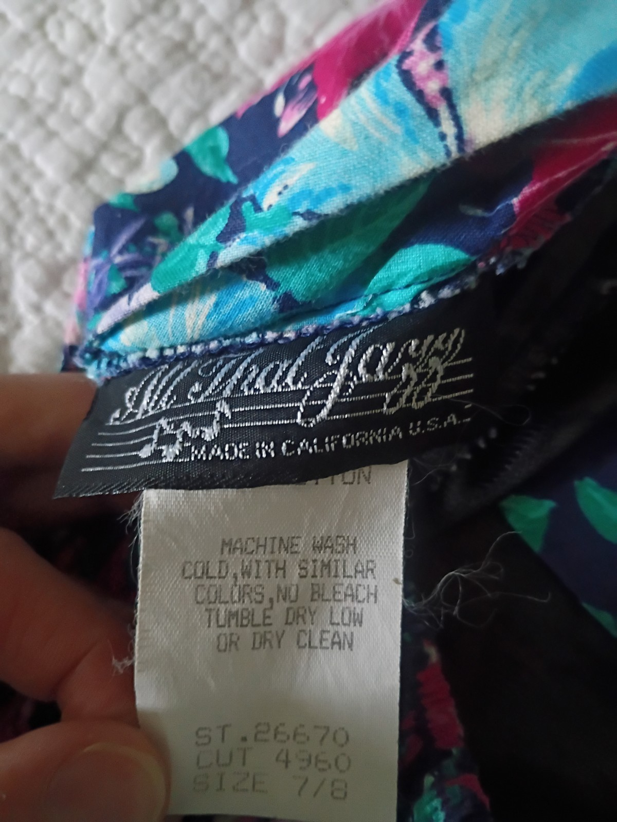 All That Jazz Vintage 80s/90s Floral Tiered Green Pink Navy Midi Dress Size S