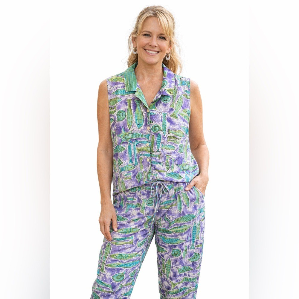 Vintage Weekend Clothes Line Vibrant Sea-life Print Set