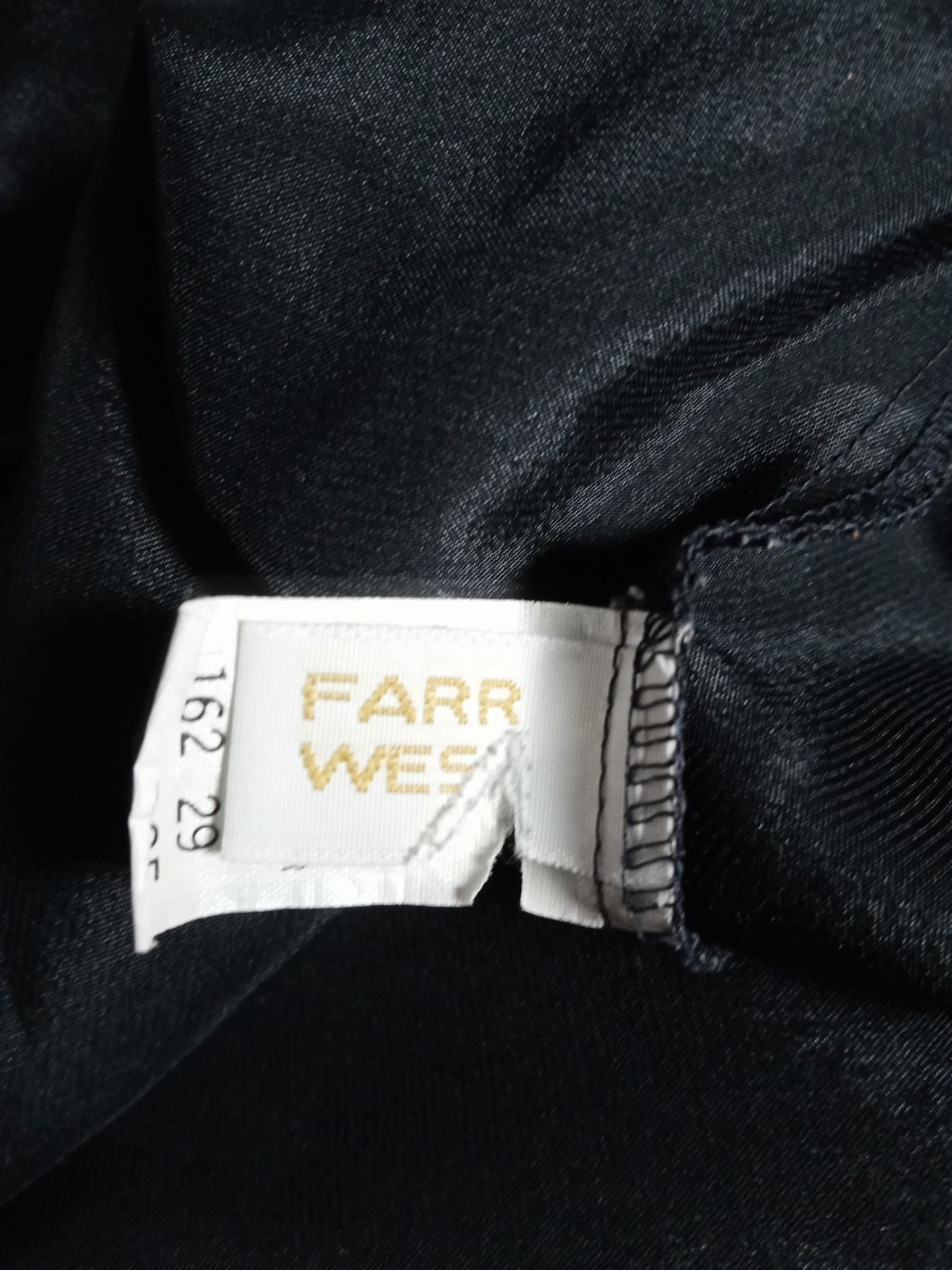 Farr West Vintage Black Satin Half Slip Made In USA Size X Large