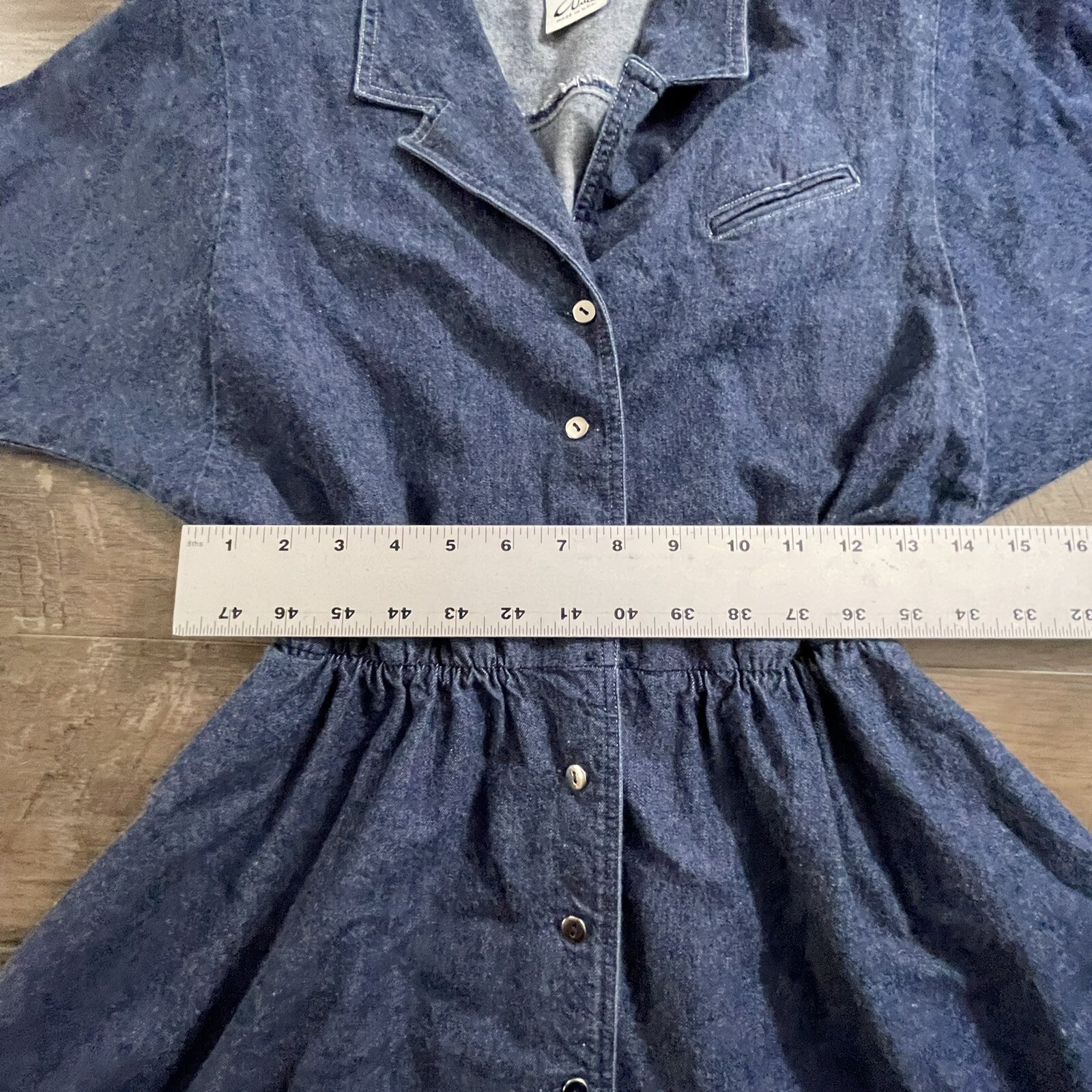 Vintage Full Denim Dress Petites By Willi Size Sm? Button