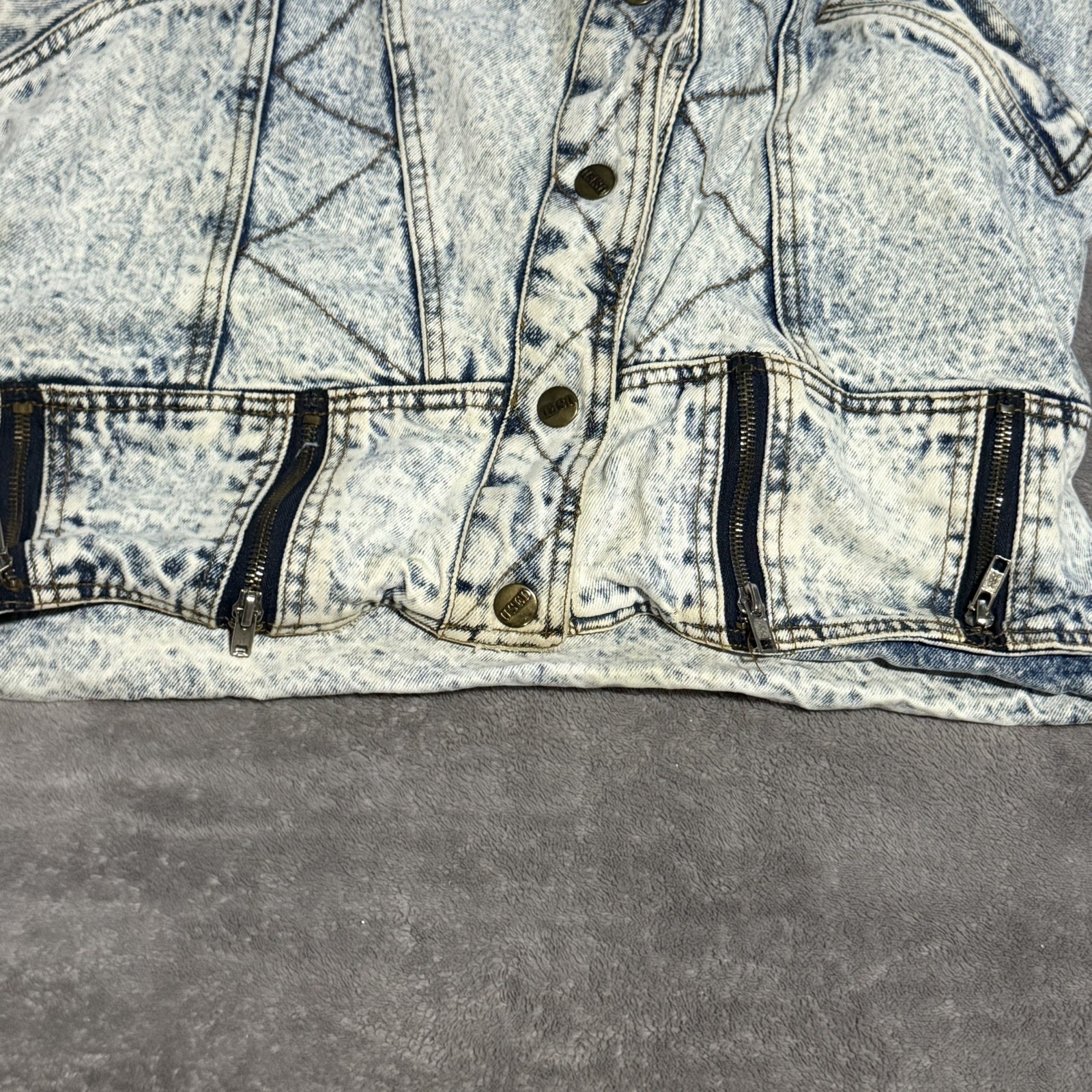 Vintage Get Used by Elie Jean Jacket Acid Wash Punk Rock Grunge Rap Women’s L