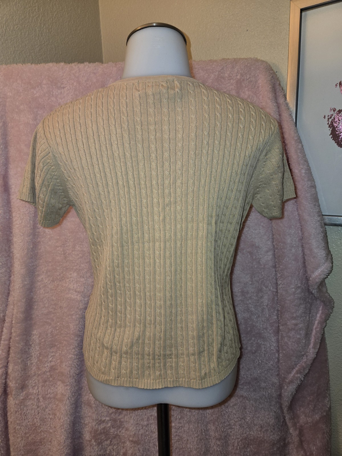 Rena Rowan for Seville Vintage 90s Petite Cable Knit Top 100% Cotton S
