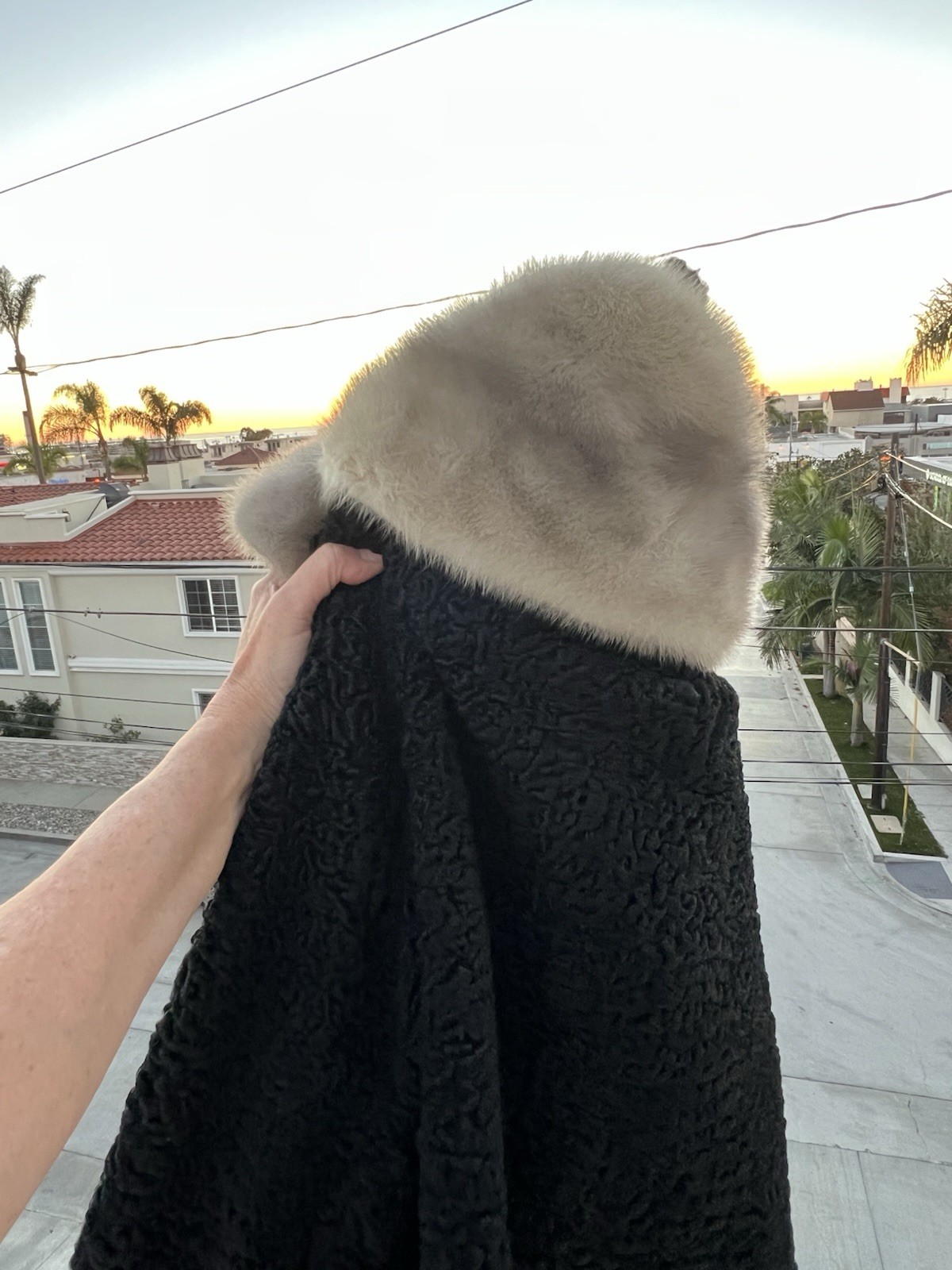 Vintage 60s Hudson’s Detroit Persian curly lamb short coat fur collar XL glam