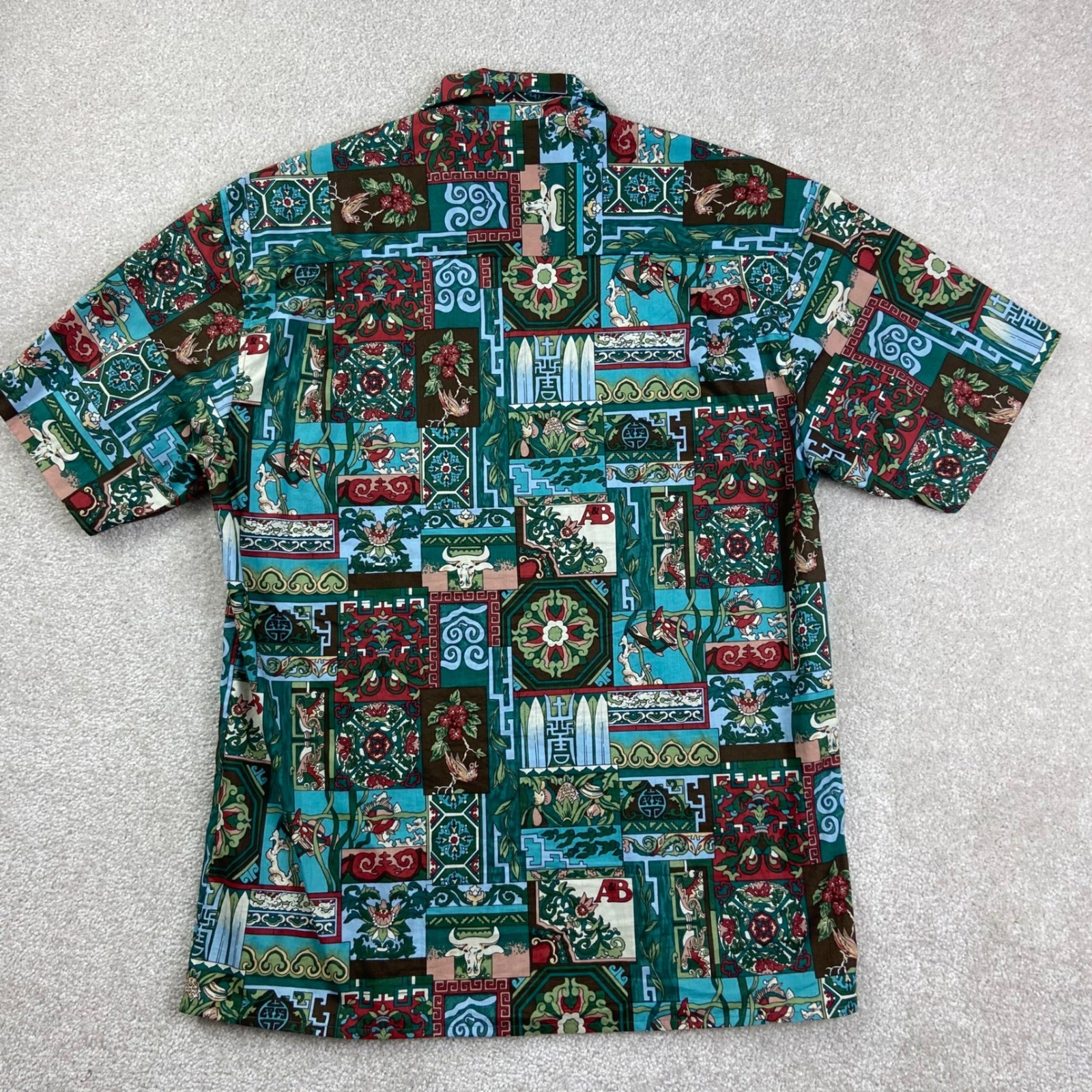 Vtg Reyn Spooner Shirt Womens S Patchwork A&B 125th Anniversary Cotton Loop