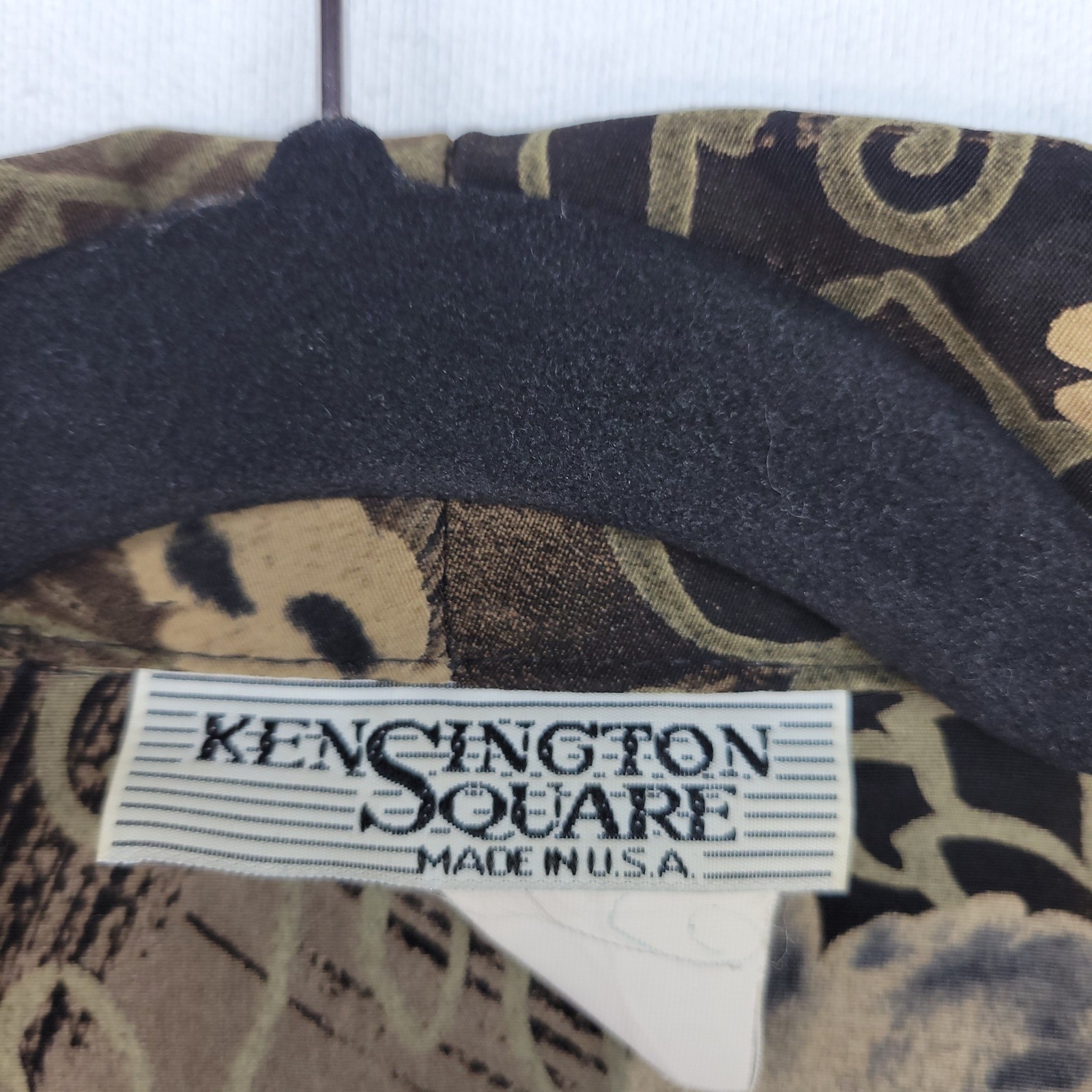 Kensington Square Vintage Jacket Women Small Brown Floral Button Up Elastic Hem