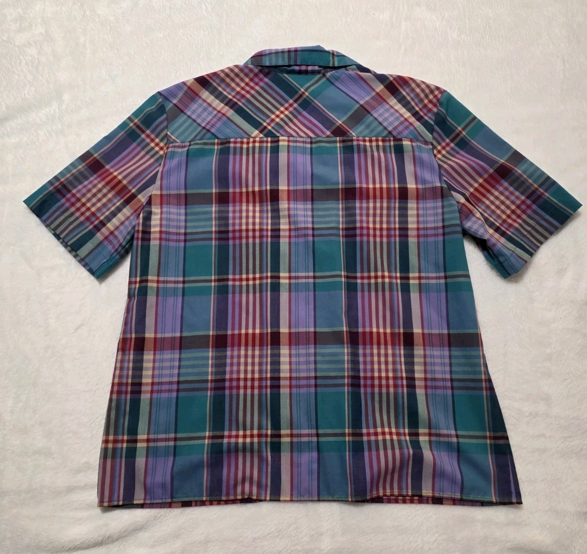 Haberdashery Blue Plaid Button-Up Pocket Women’s Shirt Size 12