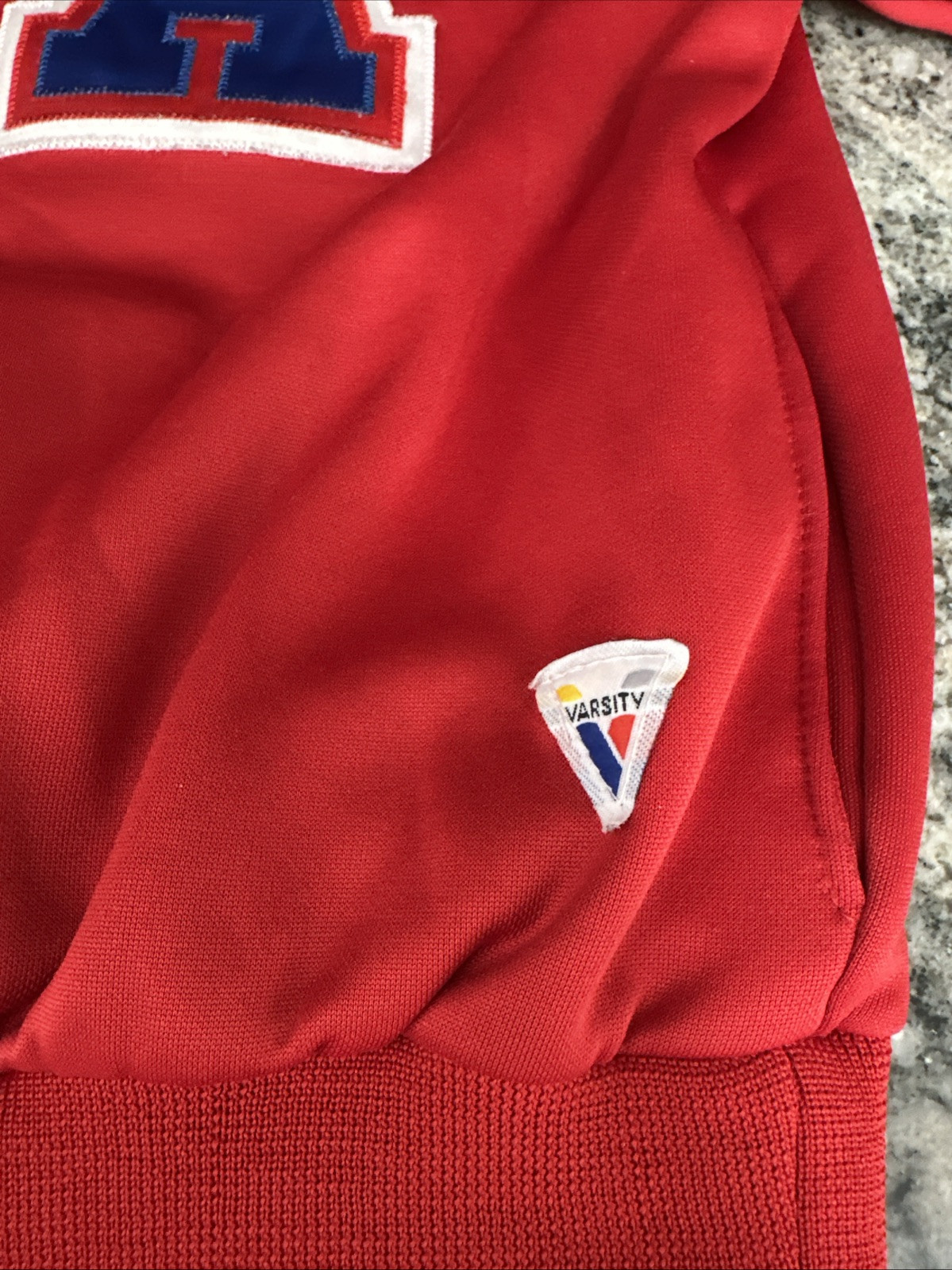 Vtg UCA Varsity Spirit Fashions Cheer Sweater Made in USA Logo Embroidery RED