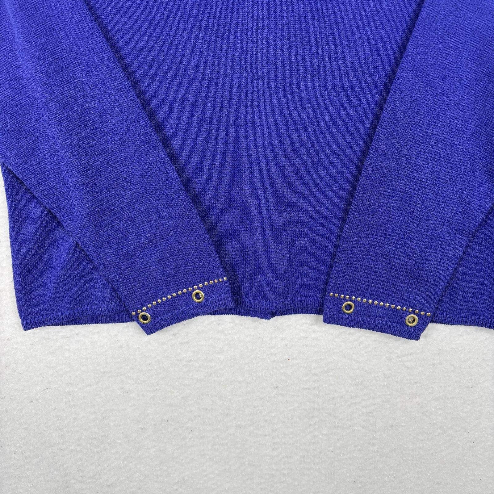 Vintage Laura by Alyzia Royal Blue Knit Cardigan Pants Set 18 Classic Old Money