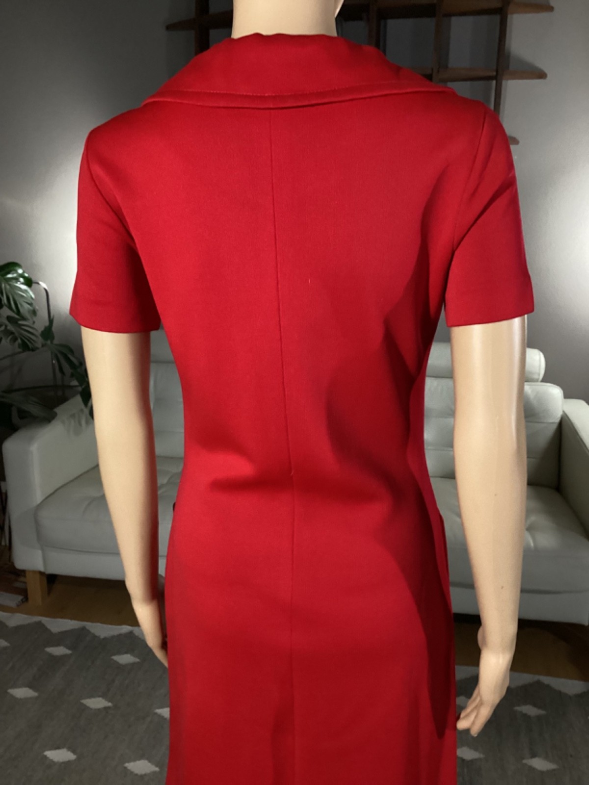 Vintage 1970s Jonathan Logan Shady Lane Red Mod Hippie Dress Ring Zip
