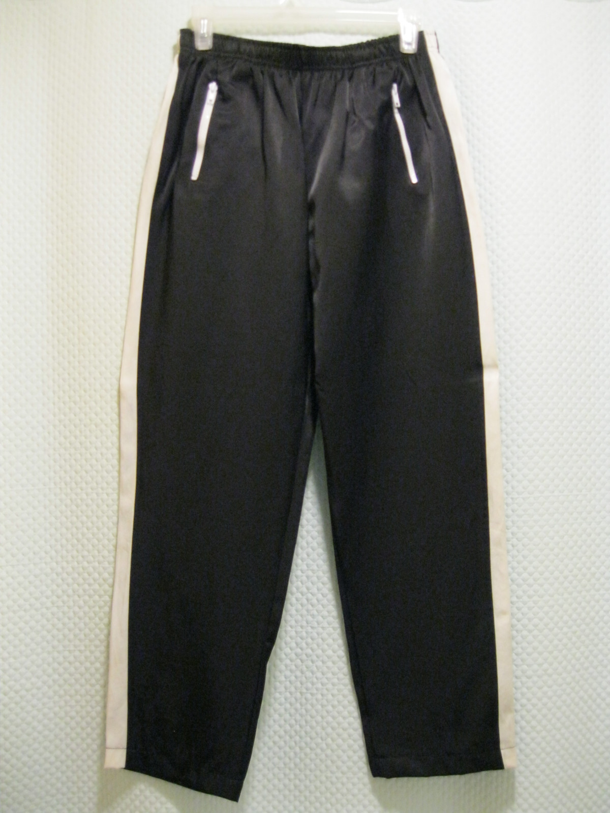 Vintage Tag Rag Pants Black w/white Stripe Size S Runs Large USA