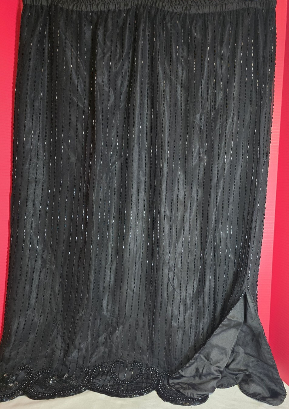VTG 80’S BEADED SEQUIN EVENING COCKTAIL 2-Piece Top and Skirt XL(no Sz Tag)