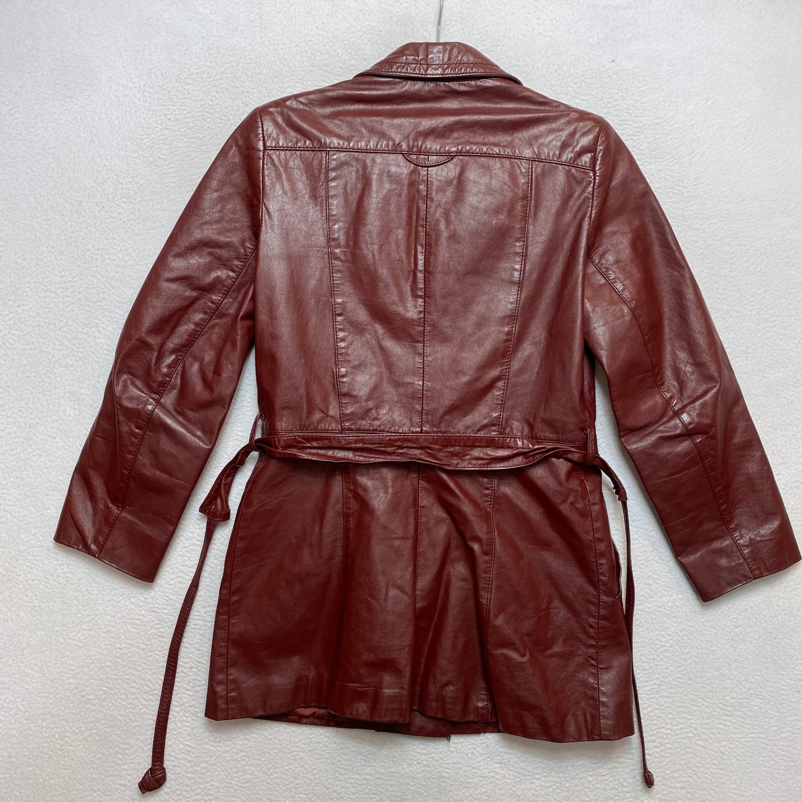 VINTAGE Etienne Aigner Blazer Jacket Womens Medium Red Button Front Belted