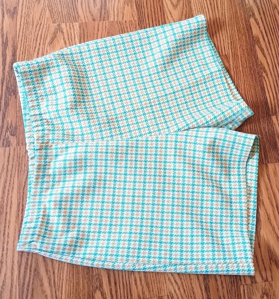1960s 70s Preppy Mod Golf Shorts Houndstooth Plaid Green Orange 5″ Jrs 15/16 VTG