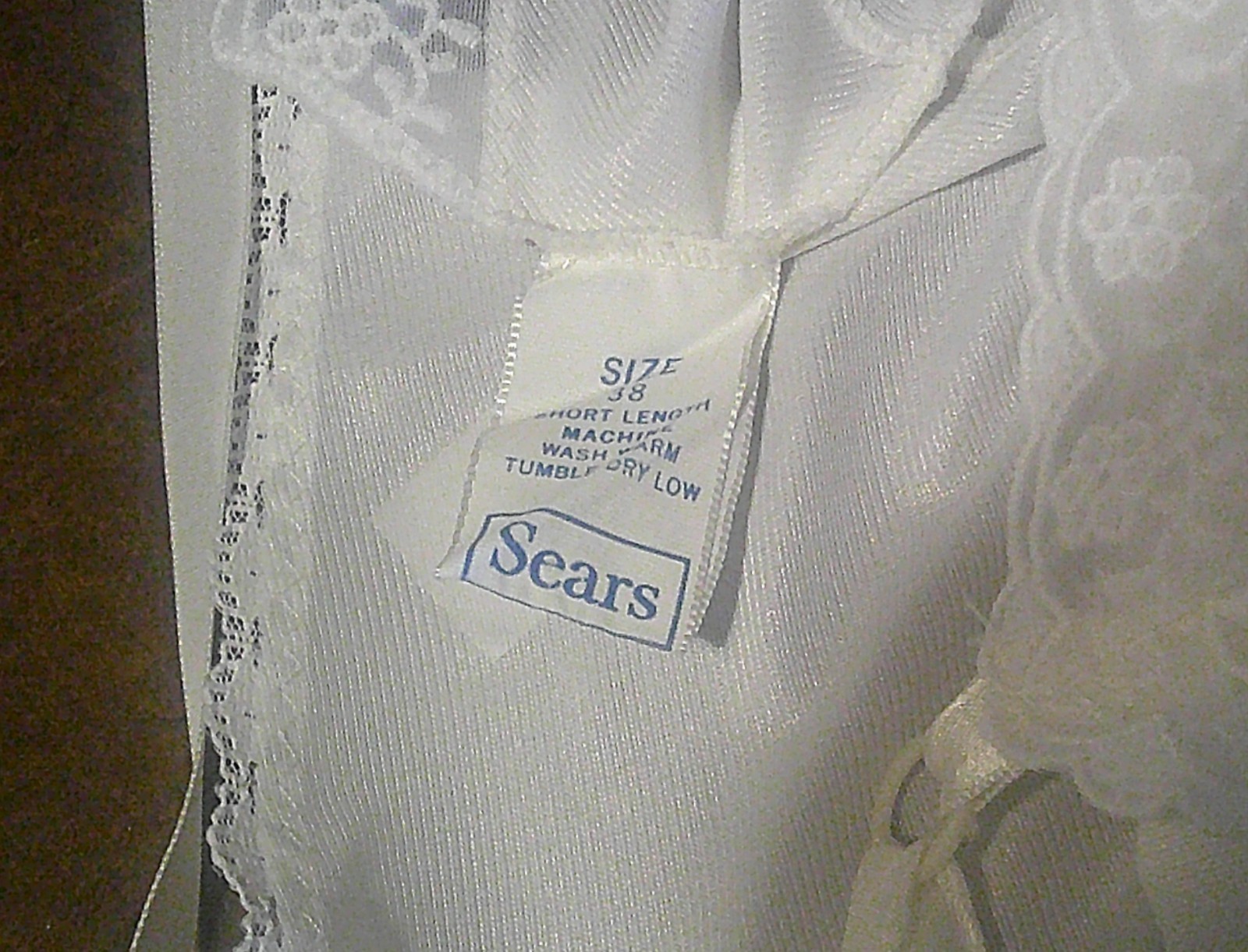 Vtg Sears The Doesnt Slip Ivory Lace Trim Anti Cling Women 38 Reg Short Length
