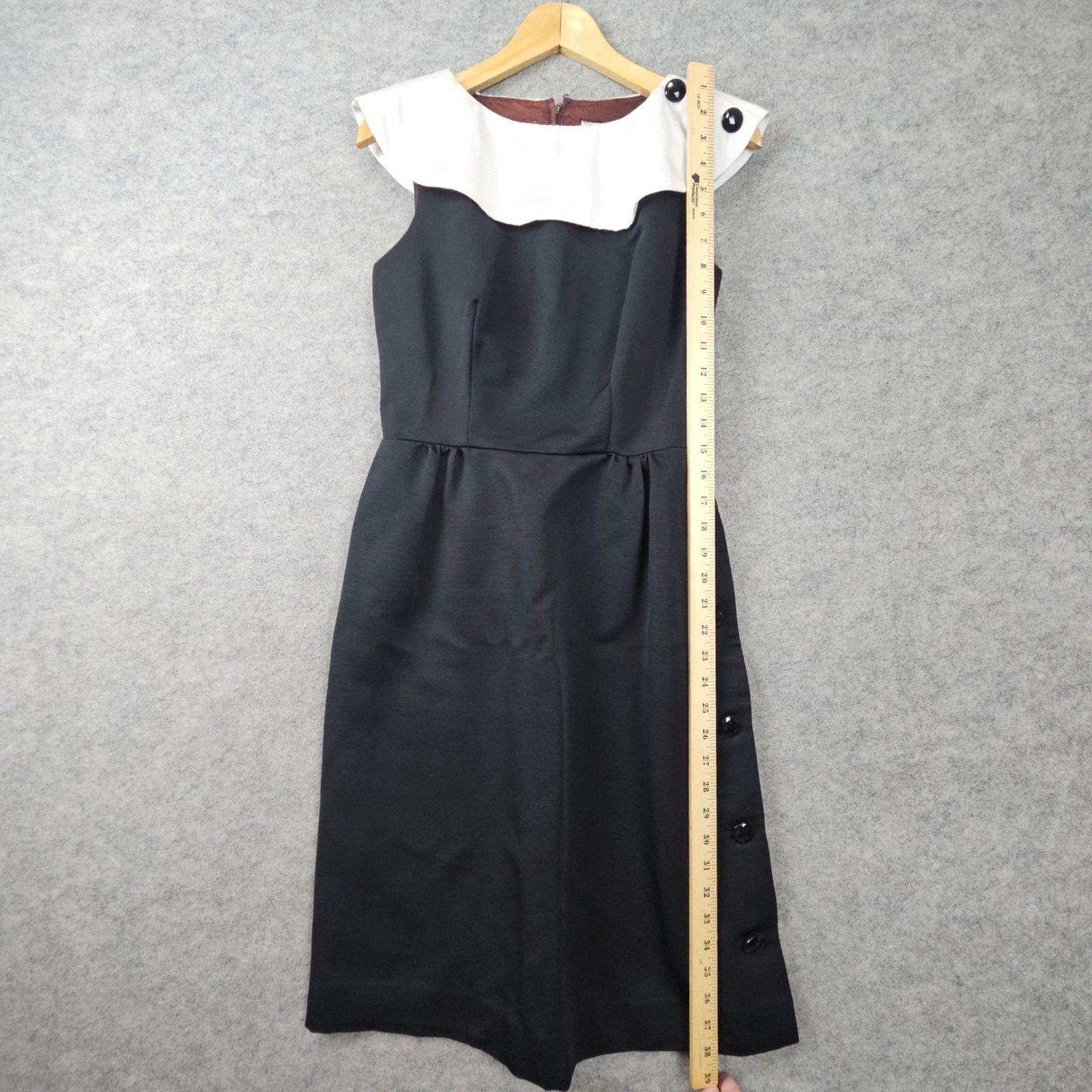 Act I New York Women’s Black & White Sheath Dress Size 7-8 Polyester Vintage Mod