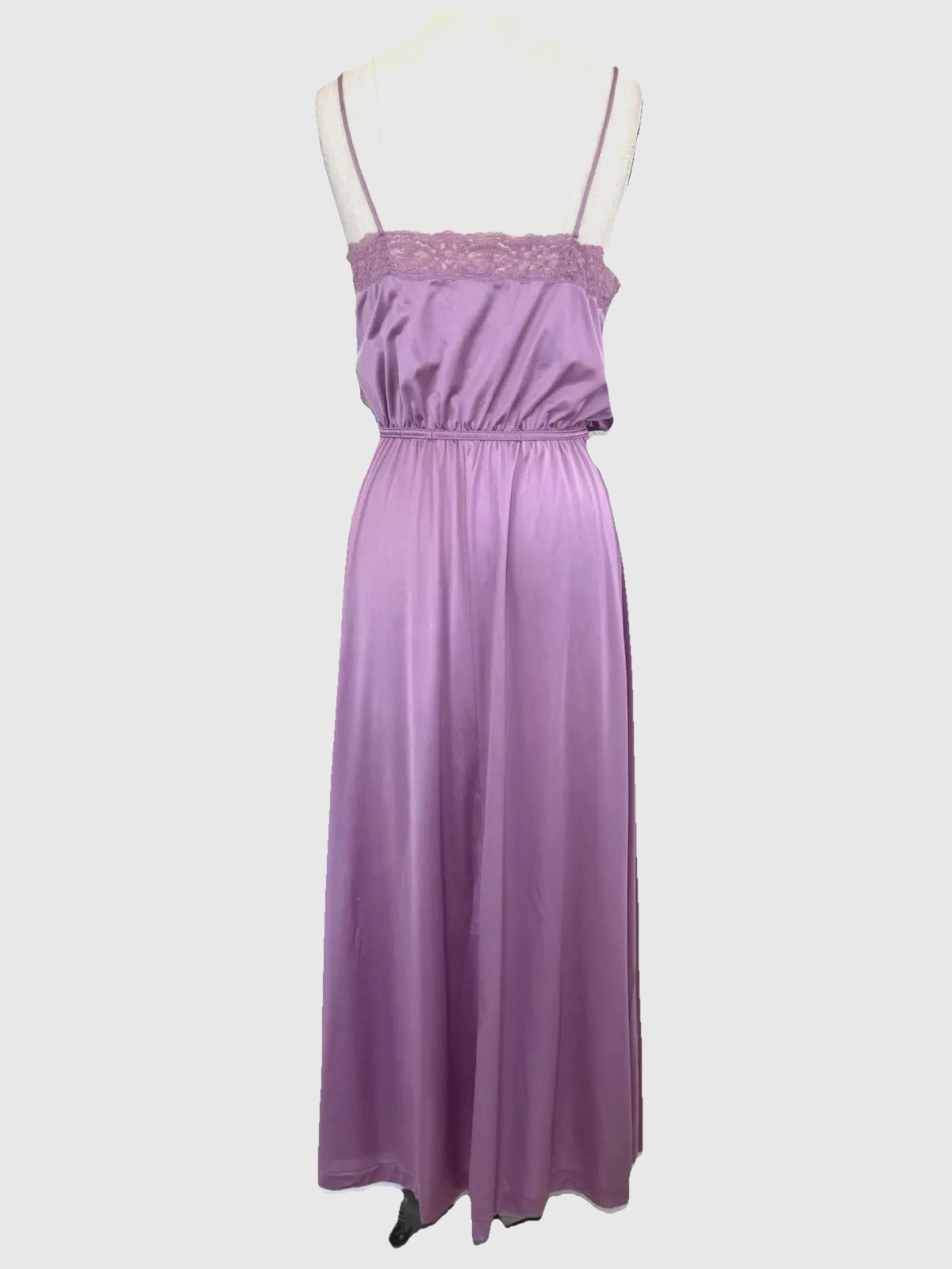 VTG 70’s Sears Nightgown Dress Purple Sz M Nylon Lace Size M 12-14