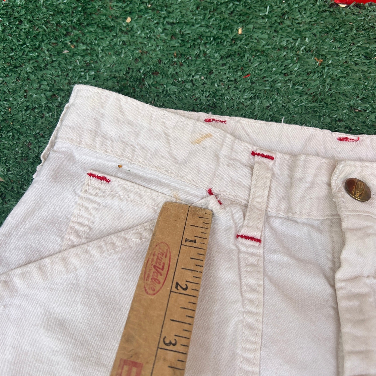 Vintage 60s 70s Carhartt White Double Knee Work Pants Talon 42 Zipper Mens