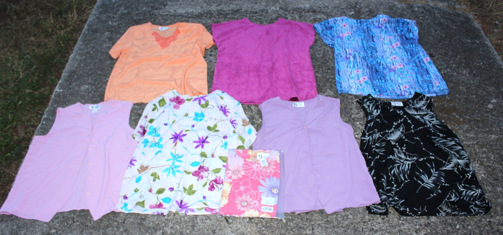 (8) Vintage 90s Granny SHIRTS Maggie Sweet Size M/L Variety Colorful Summer NICE