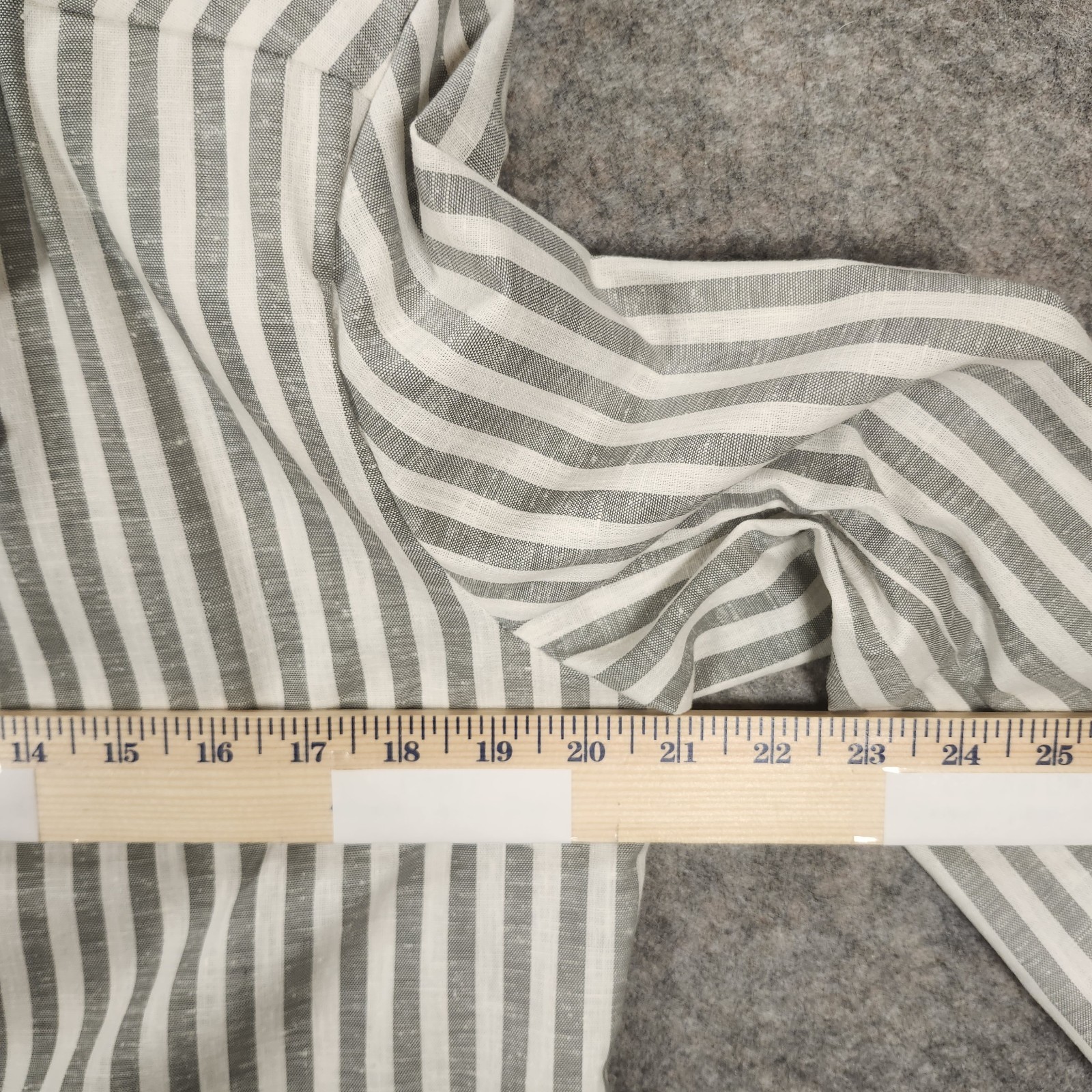 Vintage Pantasia San Francisco Linen Skirt Suit Gray White Striped 80s Pockets