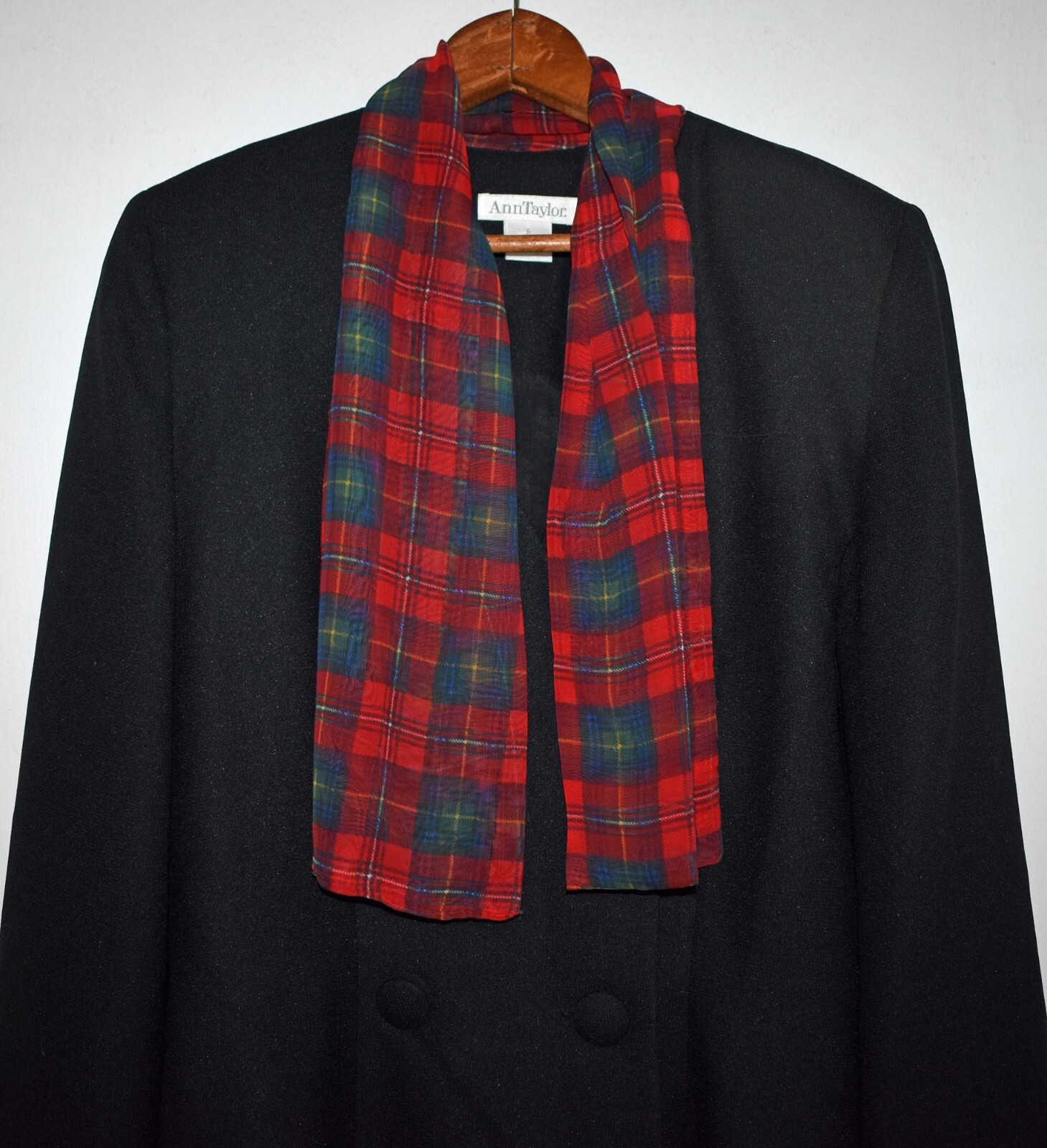 Vtg 1980s Ann Taylor Jacket Top with Scarf Tie Size 6 Shoulder Pads Office