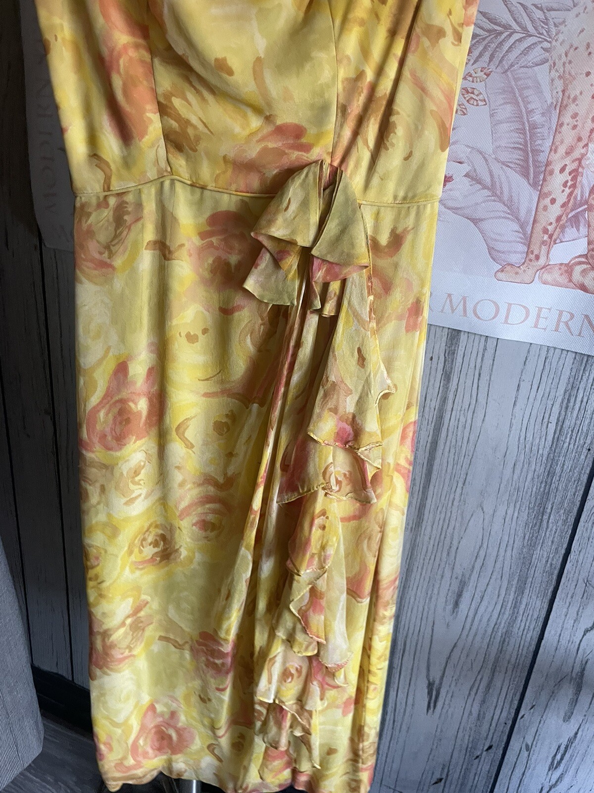 Vintage floral print silk dress in 2