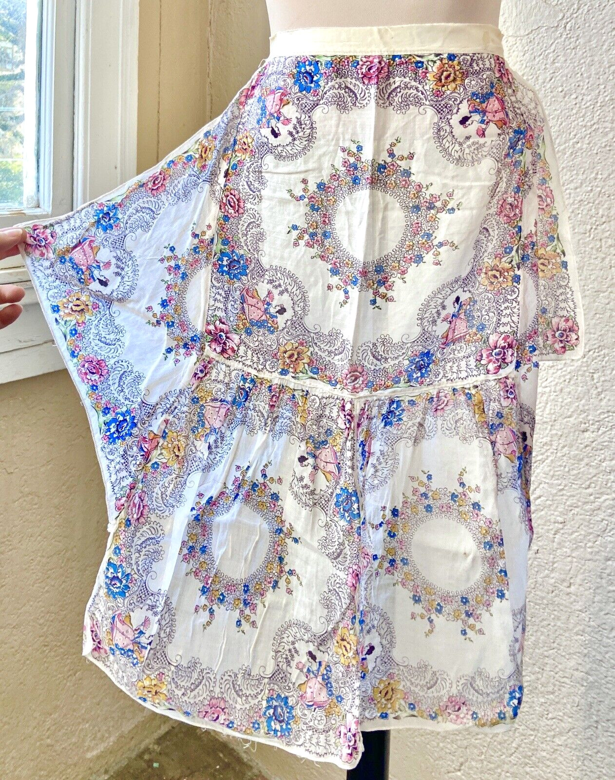 Stunning 1920s Antique Rococo Revival Floral Apron | Flapper Deco 1930s