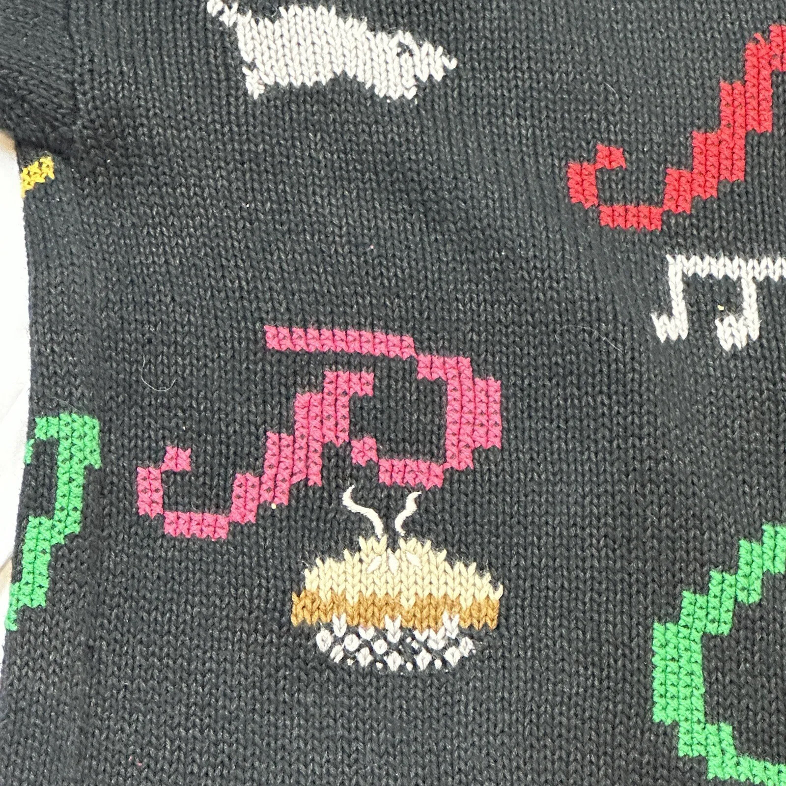 Vintage DESIGN OPTIONS Knitwear Cardigan Sweater Alphabet And Numbers Sz. Small