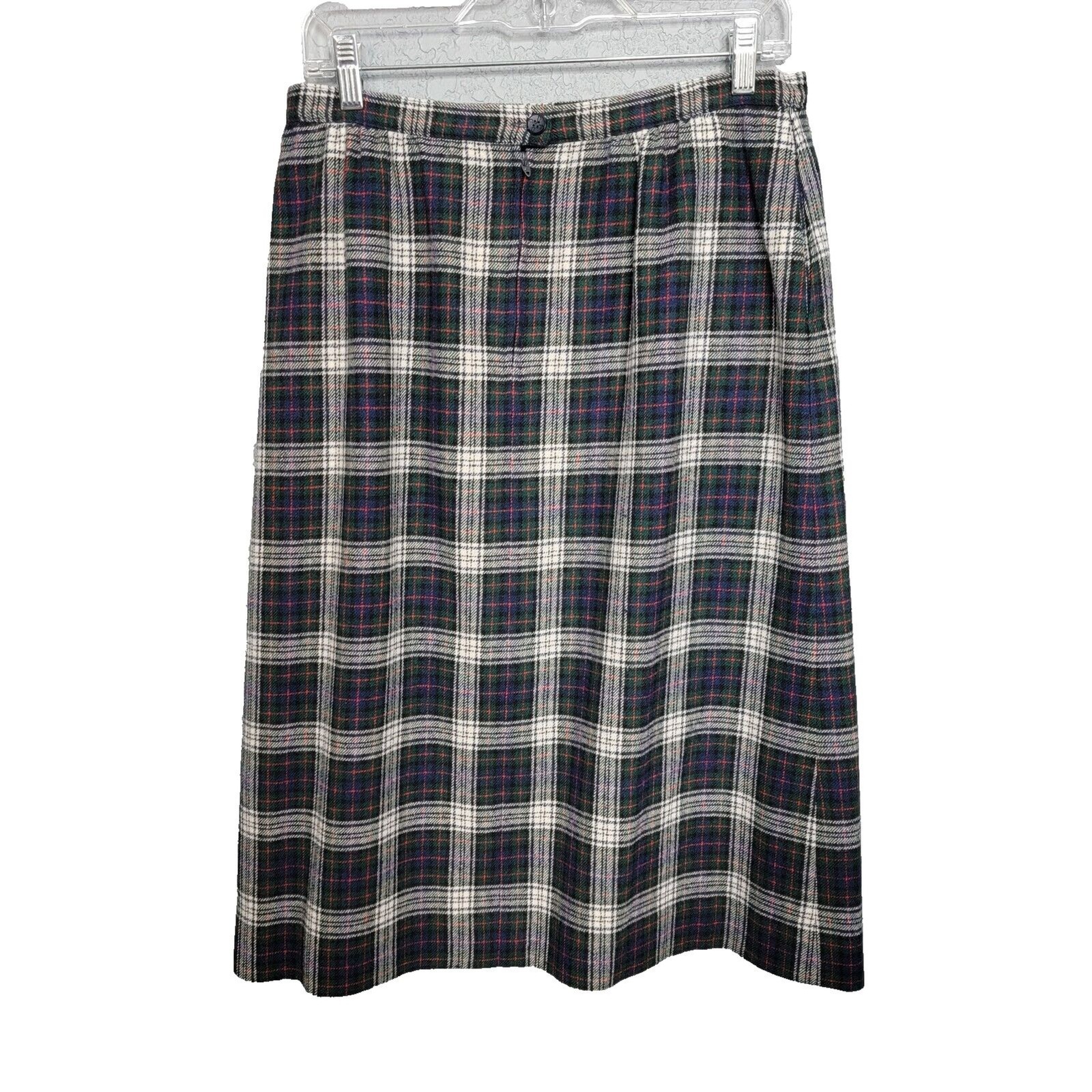 Vintage Pendleton Tartan Plaid Wool Skirt USA sz 16 (med/lg) Vtg Lined A-Line
