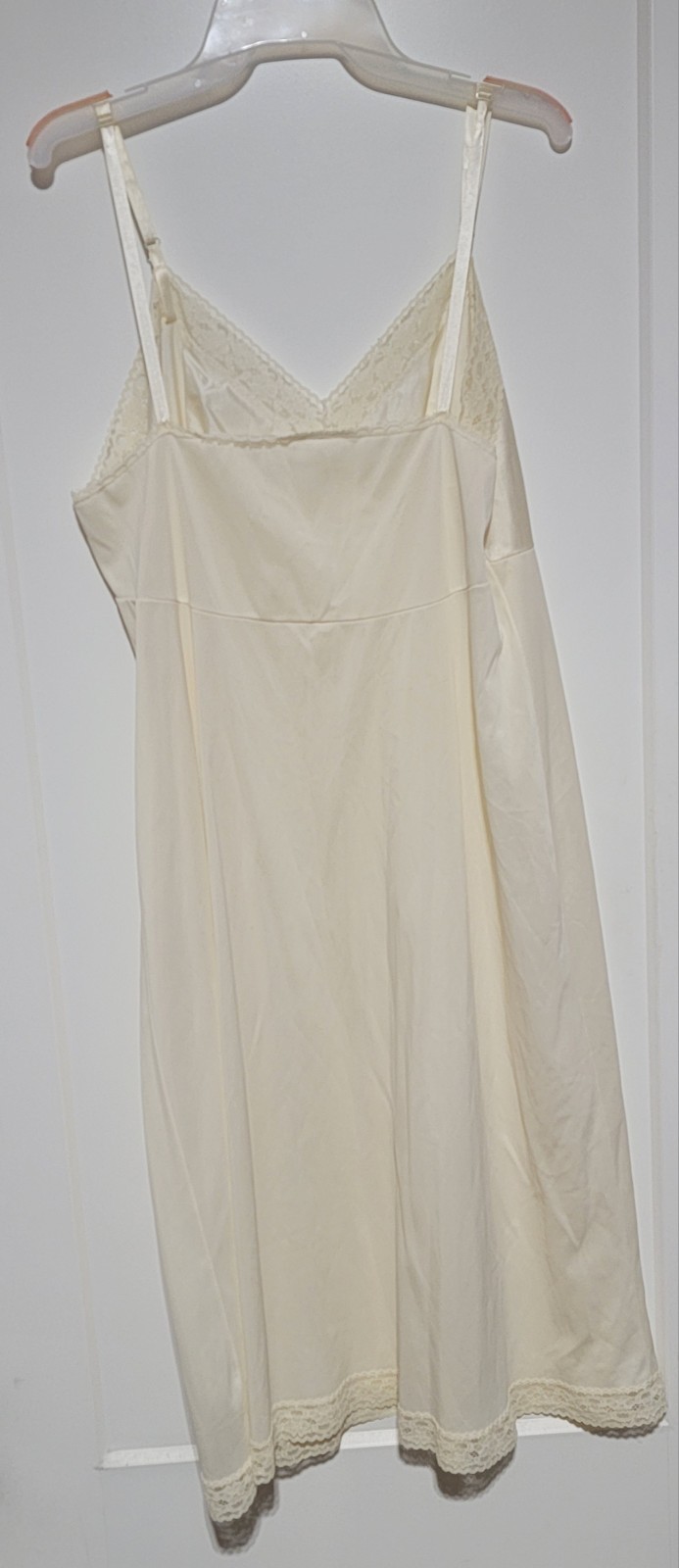 Early 1960s Vanity Fair Ivory Nylon Slip | DuPont Antron | Made in USA | Vintage