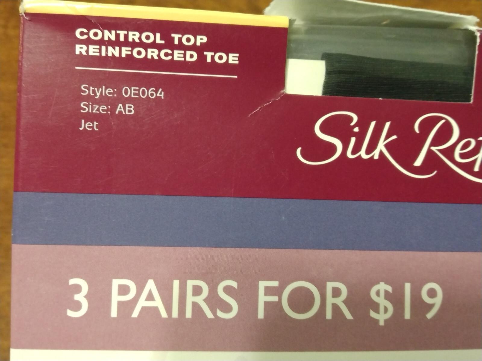 VTG Hanes Silk Reflections 3 Pack Pantyhose Control Top RT Sz AB Jet Black NOS