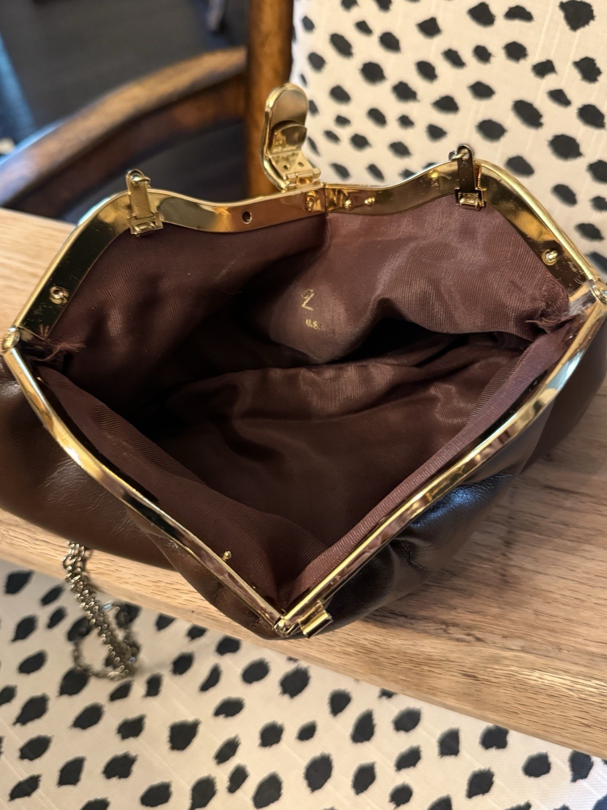 VTG HL USA Brown Chocolate Clutch Shoulder Strap Purse Gorgeous