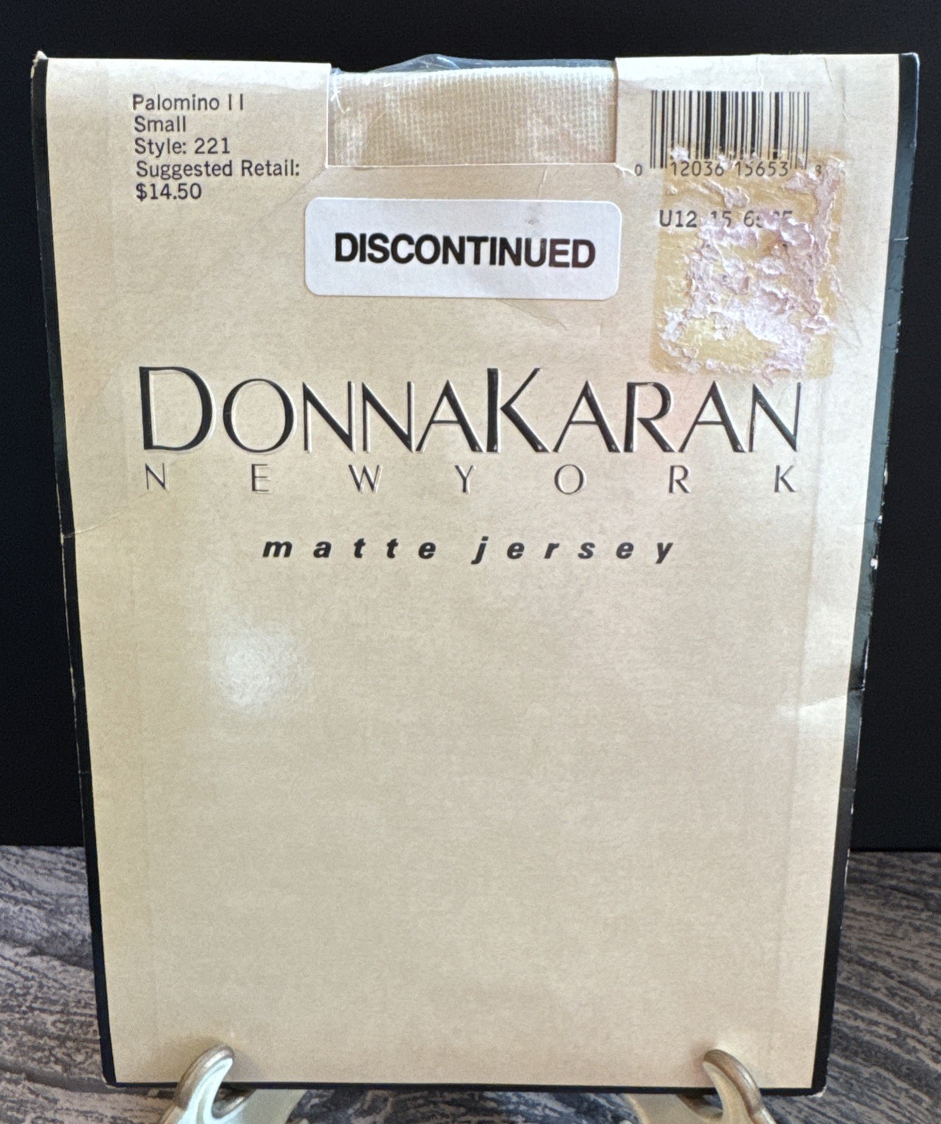 VTG Donna Karan New York Matte Jersey Hosiery Palomino II Small Style 221 NOS