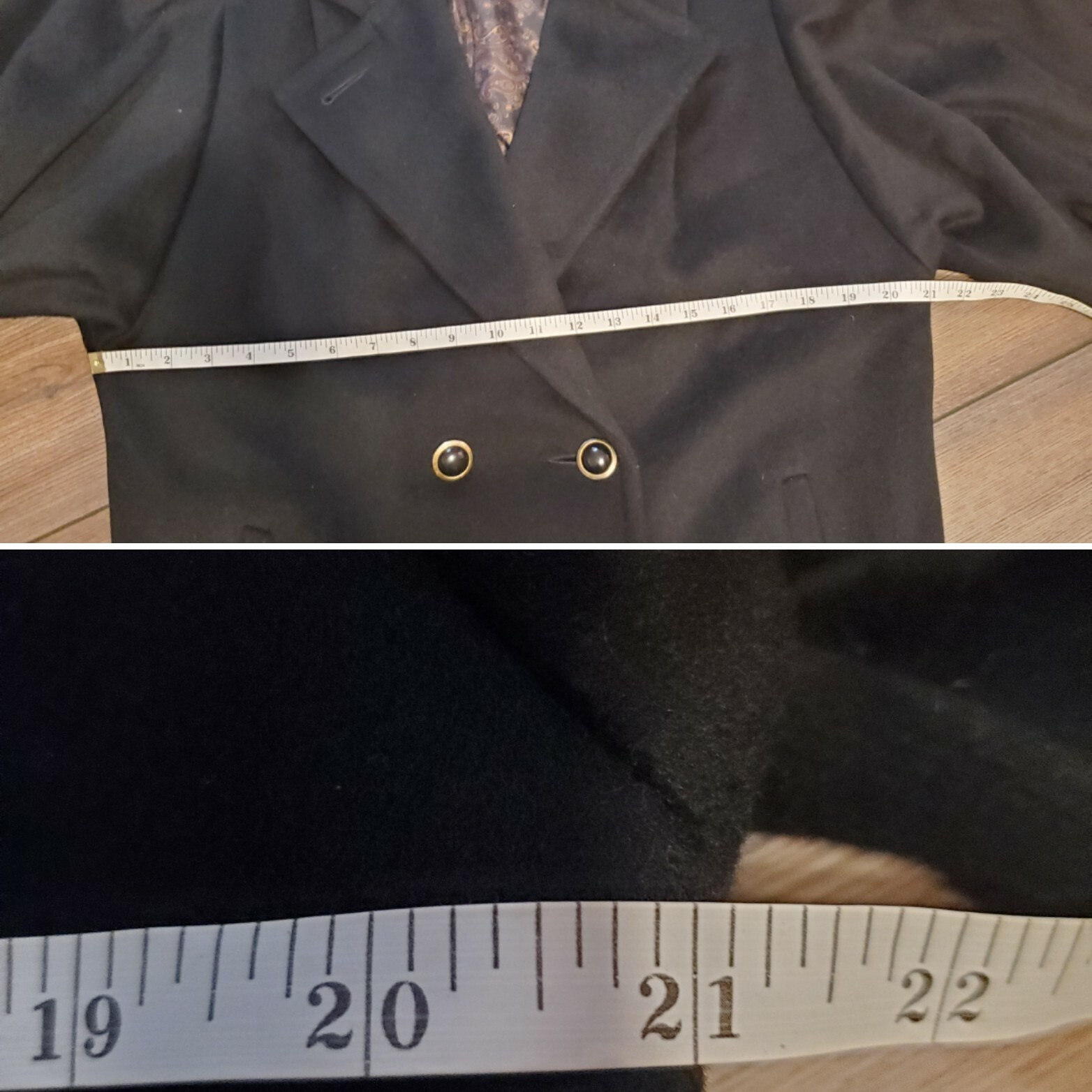 Vtg Jofeld By Forstmann Women’s Black Wool Blend Long Sleeves OverCoat