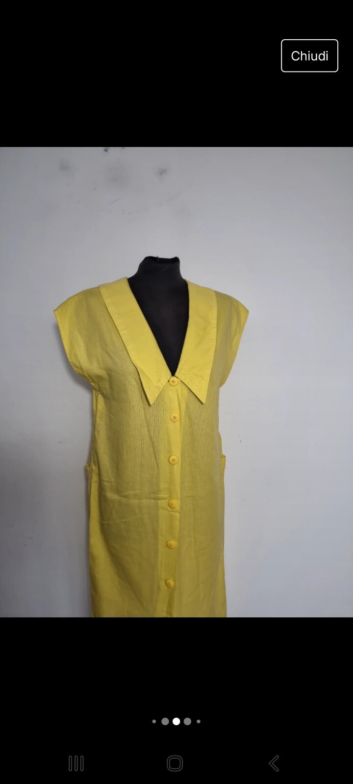 Vintage Womens Yellow Midi Dress L