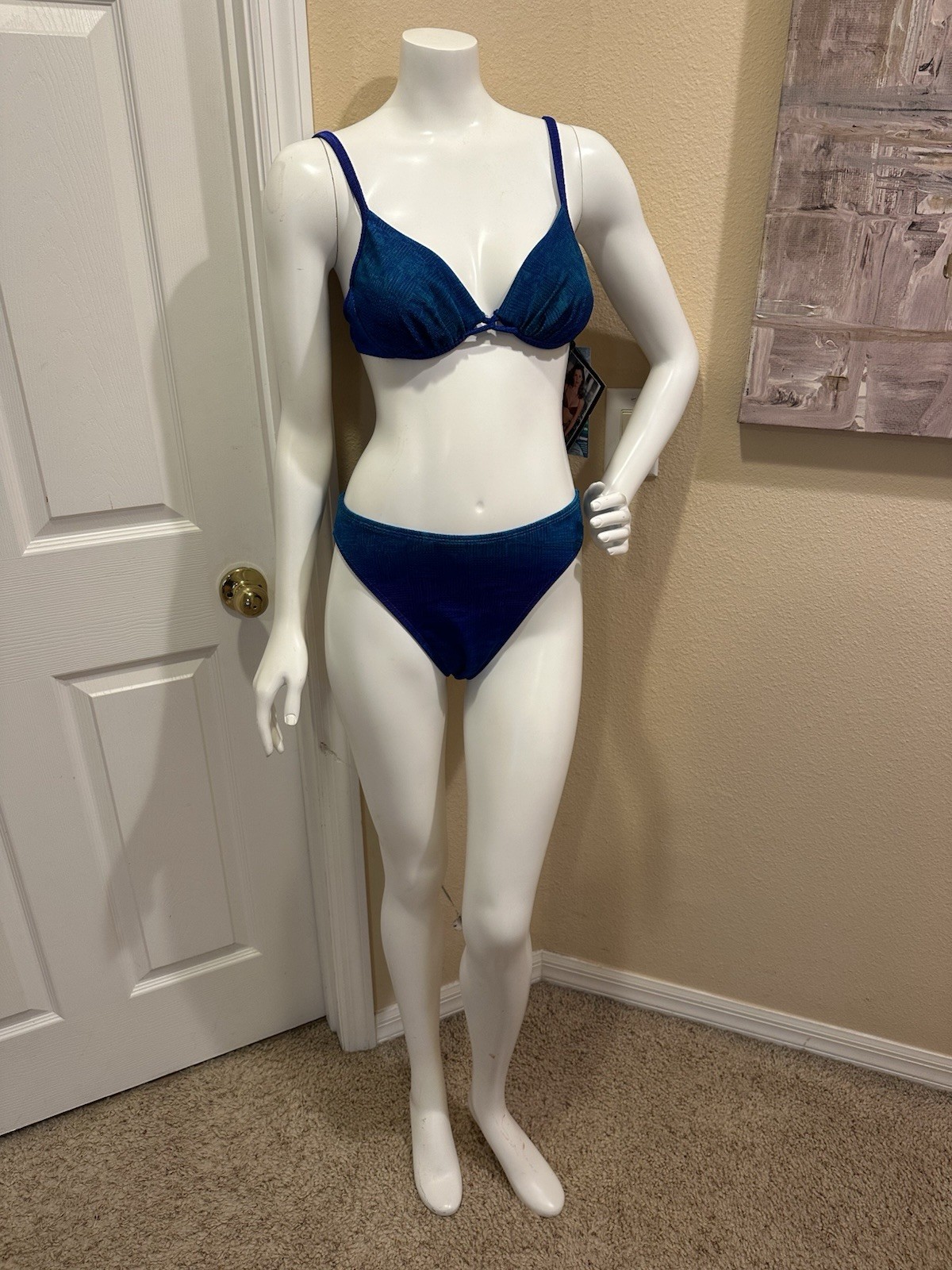 Vintage 90’s Athena Teal Blue Purple Ombre Bikini Swimsuit sz 8 NEW NWT NOS!