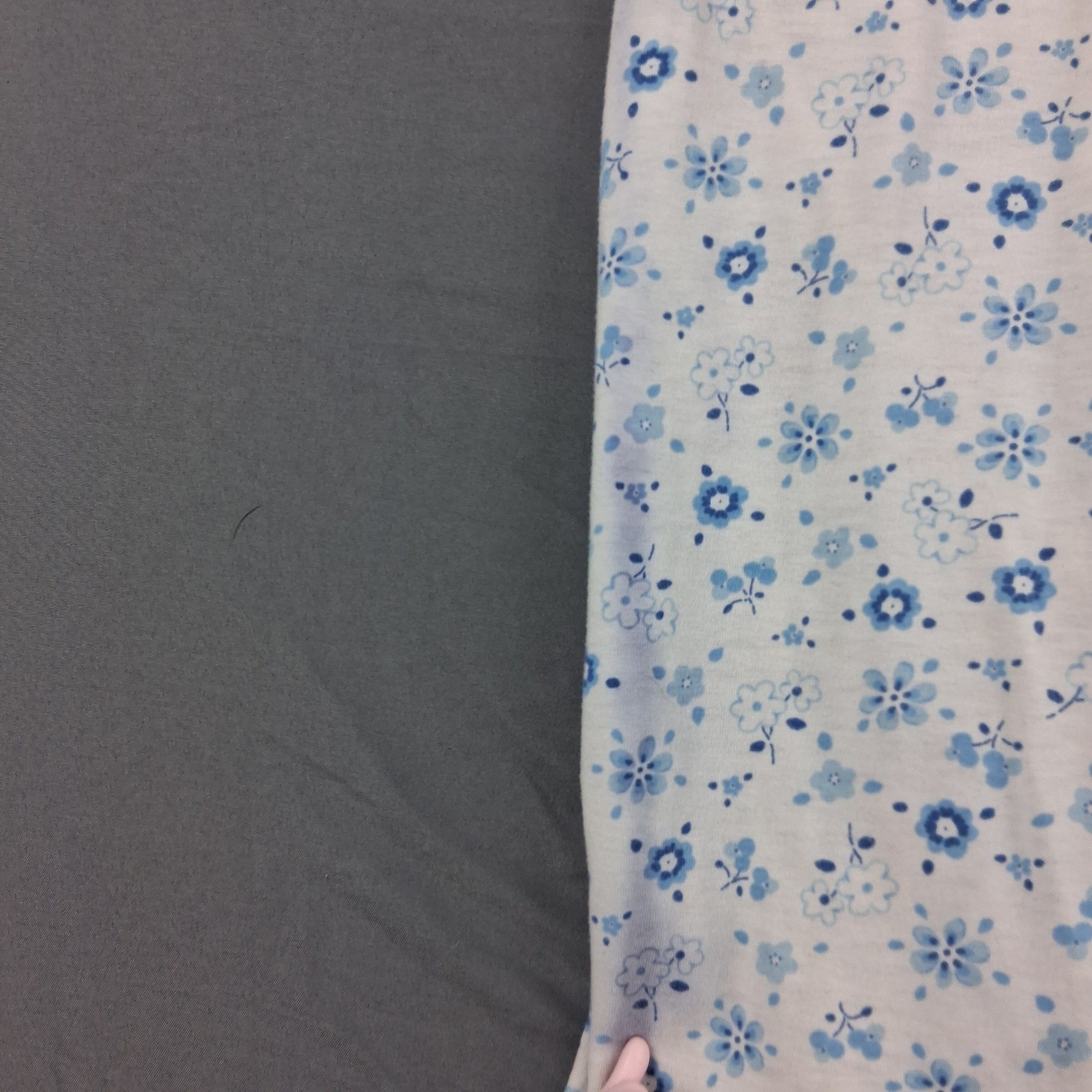 Simple Pleasures Vintage Blue Floral Cotton Blend Nightgown Chemise Large R00640