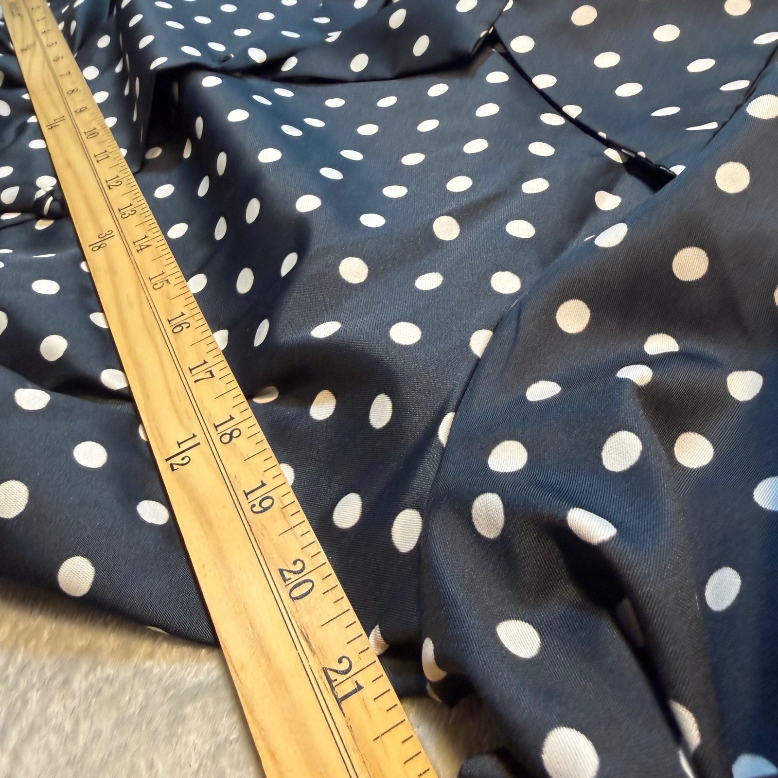 Classic Timeless Secretary pinup Vintage 70s Polka Dot Blouse Black White Sz 18
