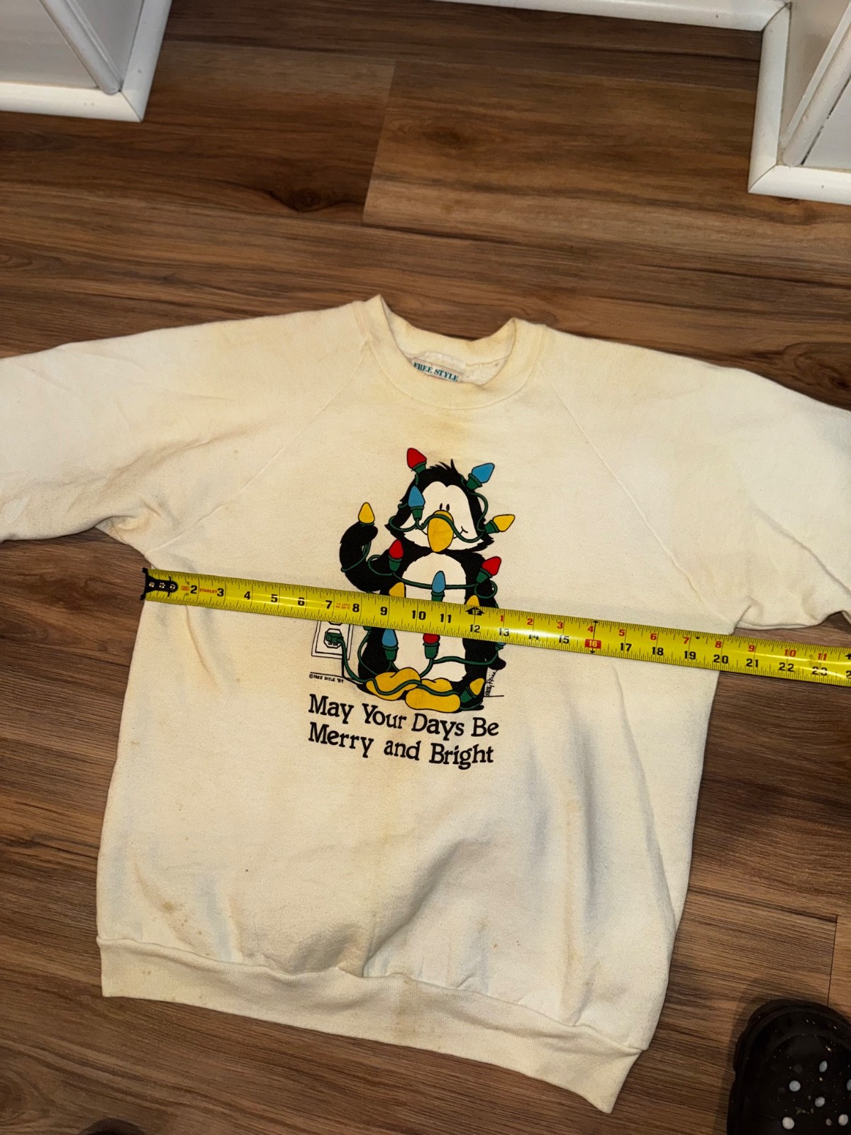Vintage 80s Ugly Christmas Sweater Penguin Size Large