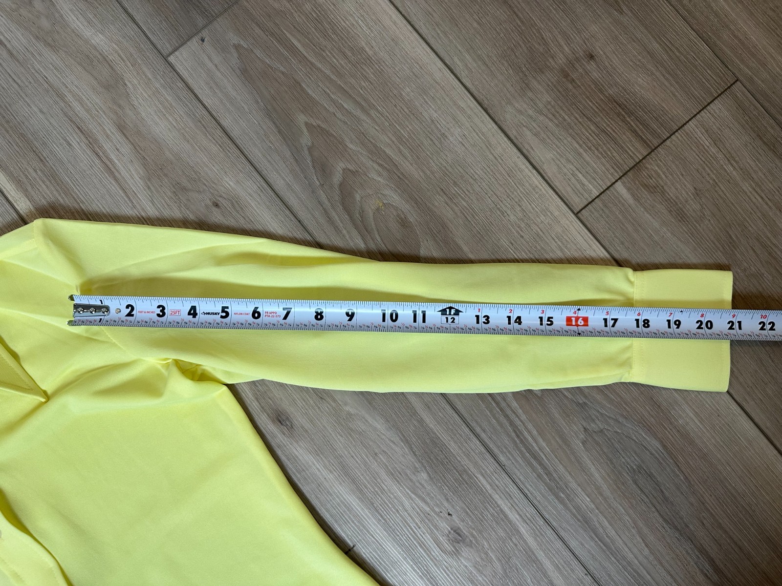 Vintage 70s Yellow Polyester Knit Disco Blouse Dagger Collar Hong Kong Sz 10