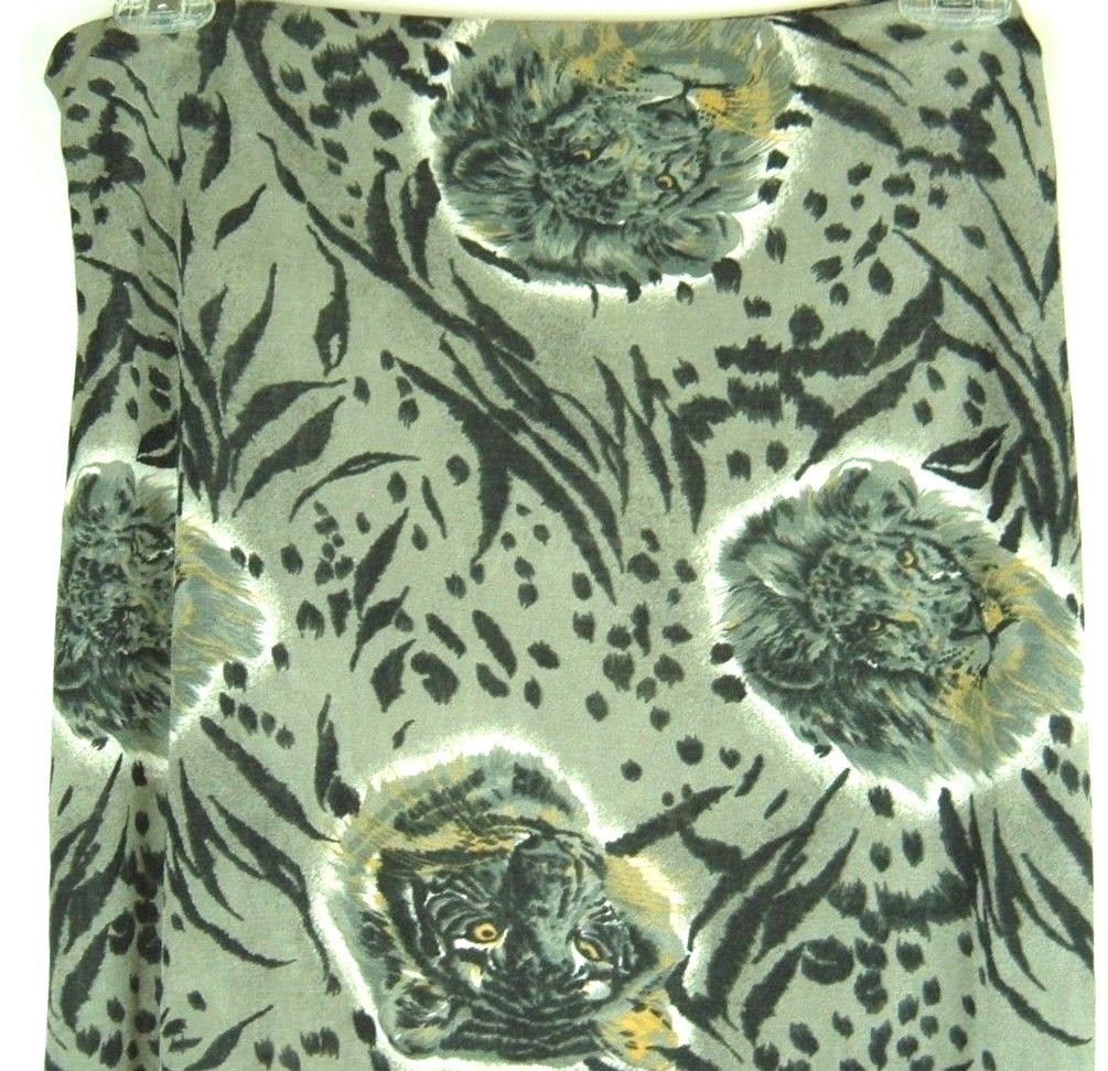 Vtg Skirt 90s Lion Tiger Print 1XL Mobwife Stretchy Travel Maxi Modest Boho