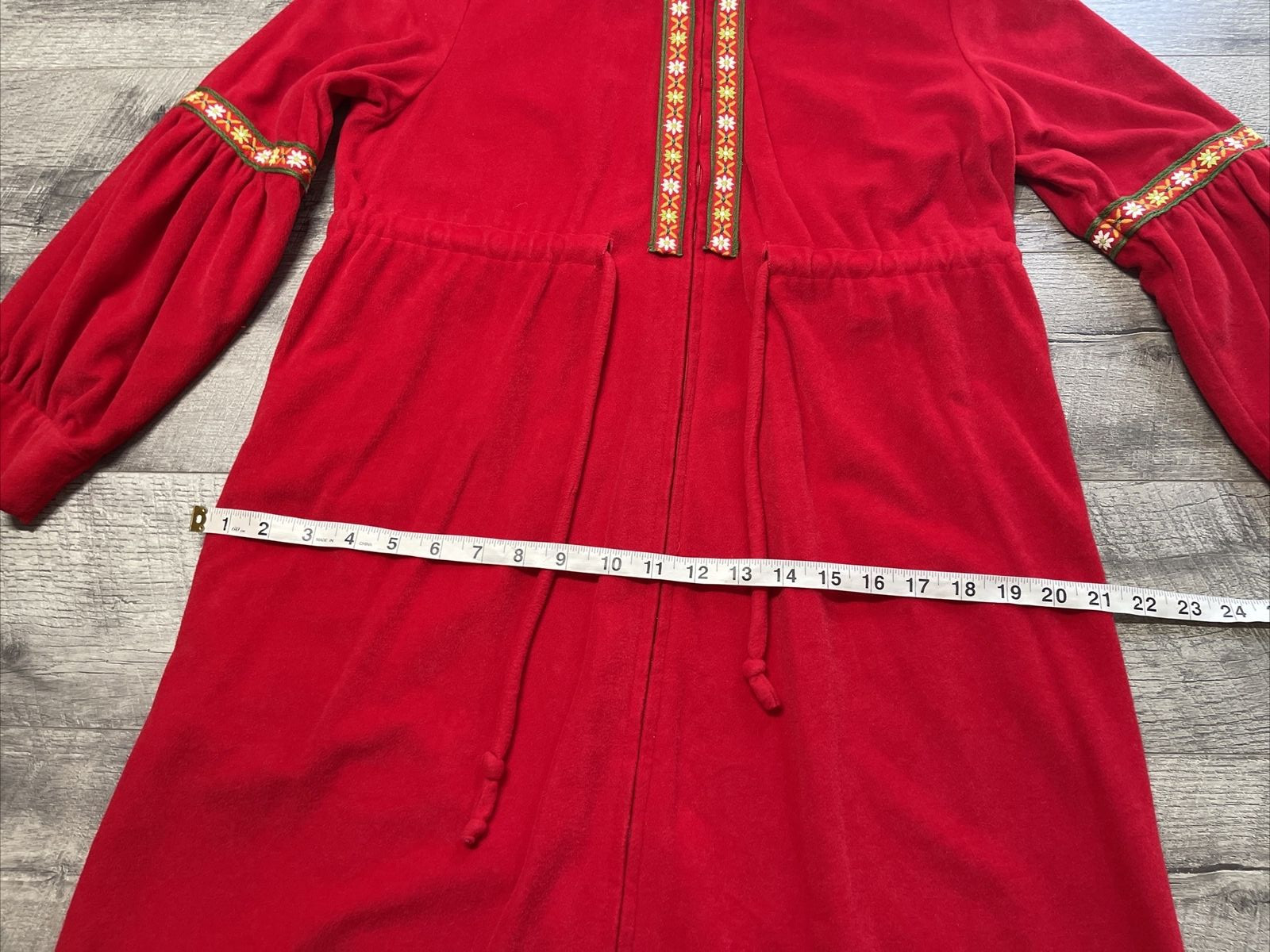 Vintage Lounge Craft Nightgown Housecoat Womens Medium Zip Pocket Long Robe USA