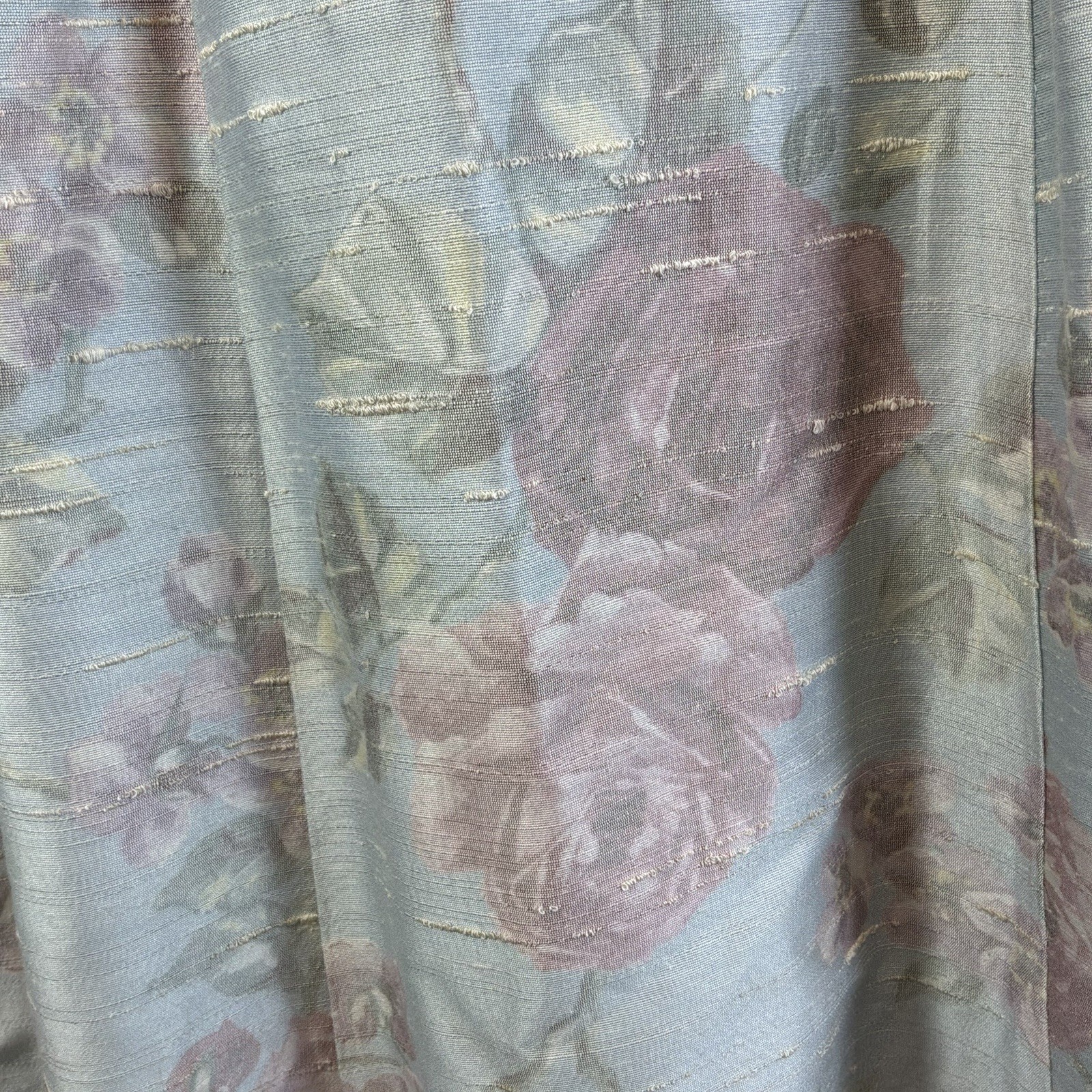 VTG 80s Floral Taffeta Dress 6 Cottage Puff Sleeve Bow Tea Party Cocktail Lanz