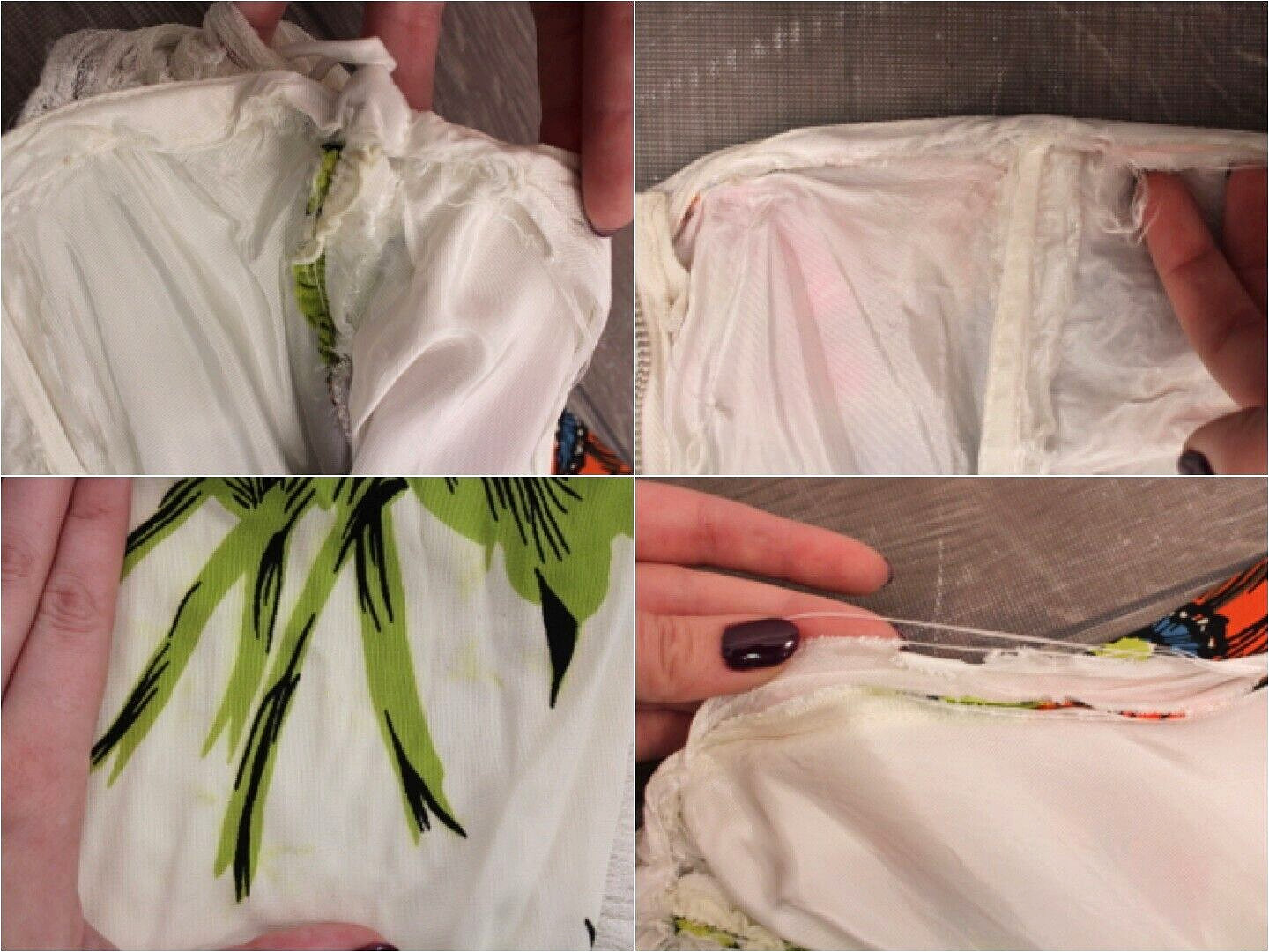 Vtg Women’s 40s White Rayon Colorful Floral Formal Dress 1940s XXS/XS Ball Gown