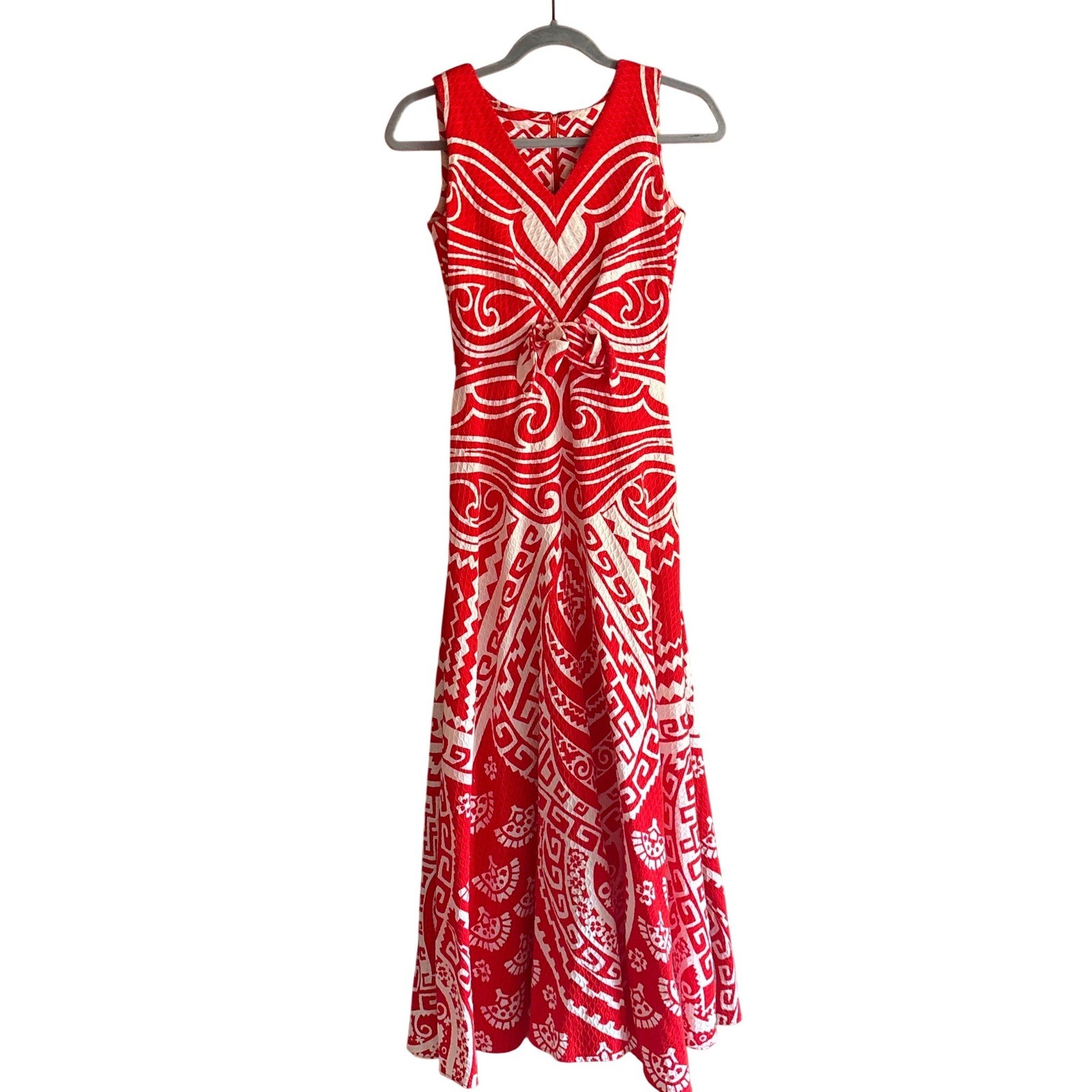 Vintage 50s/60s Elinor Gay Original Red White Maxi Dress, XS, party, resort