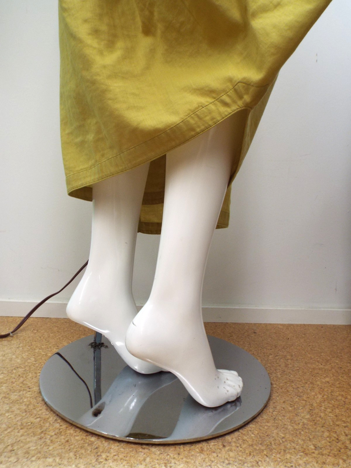 VTG 1980s Issey Miyake Yellow Cotton Asymmetrical Skirt MEDIUM Brush Label Slits