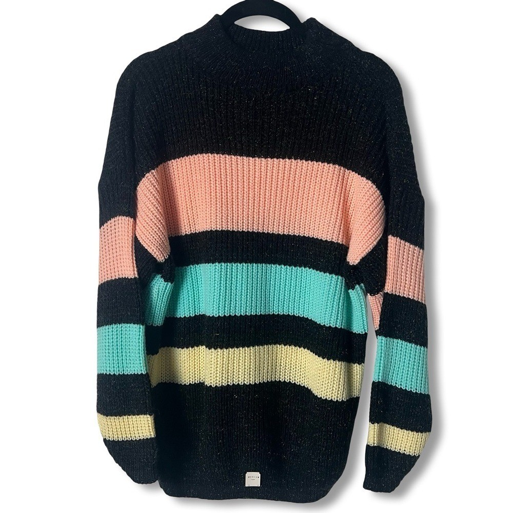 Arielle VTG Colorblock Stripe Lurex Mock Neck Sweater Deadstock 80s NWT – Sz. M