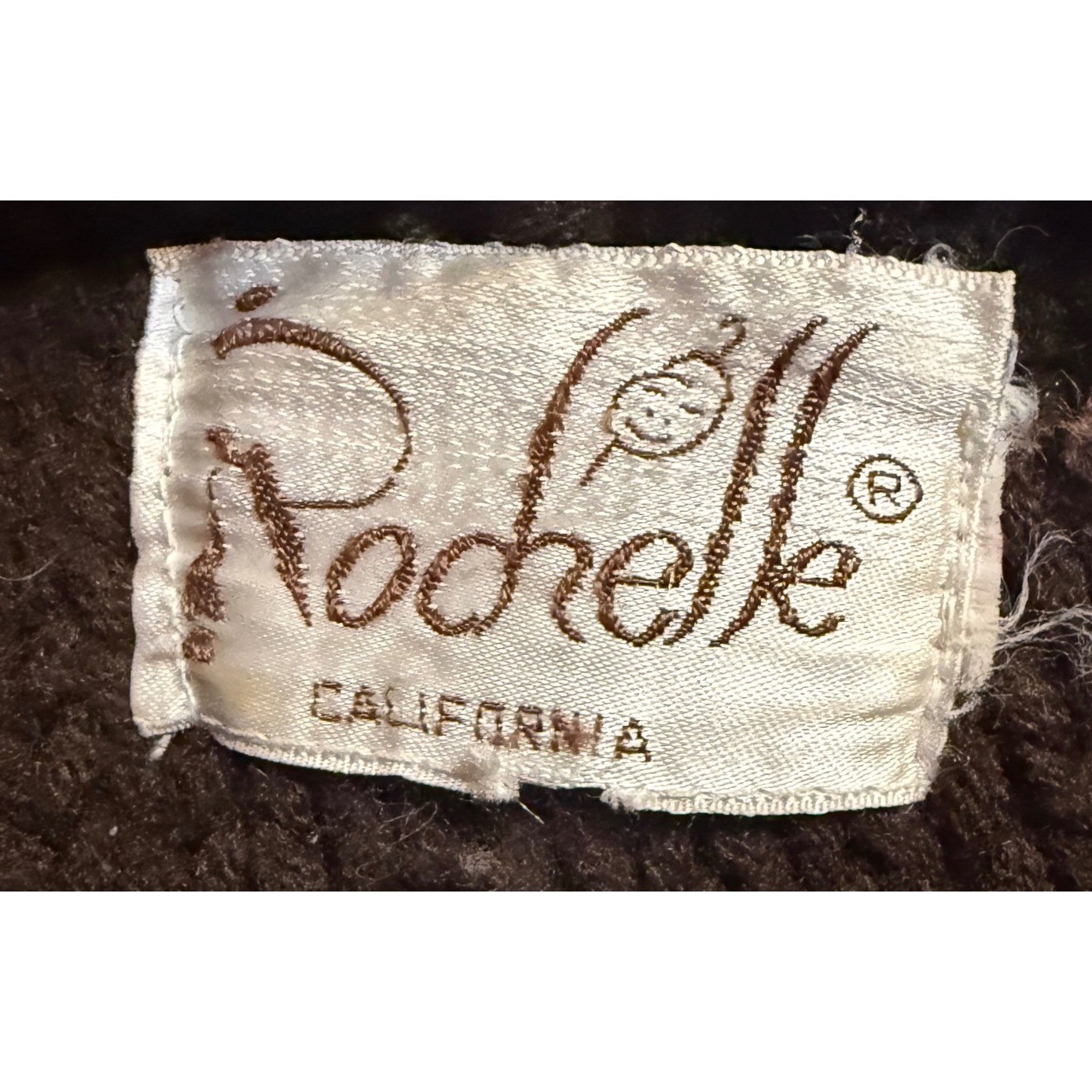 VTG Rochelle California Brown Knit Fringe Cardigan Sweater Penny Wise Clowncore