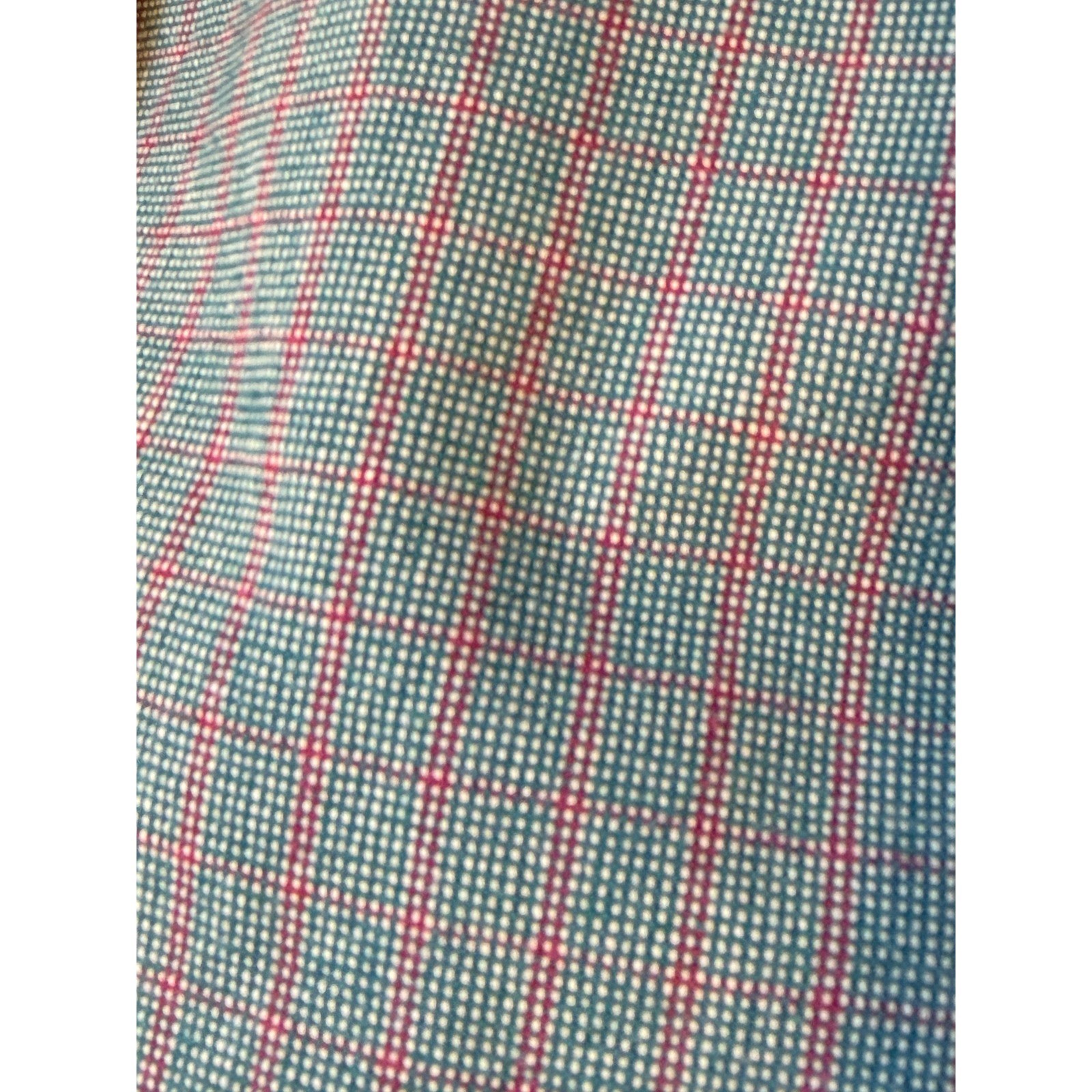 Vintage Wrangler Women’s Plaid Teal Red S Western Cowgirl Retro Button Up Shirt