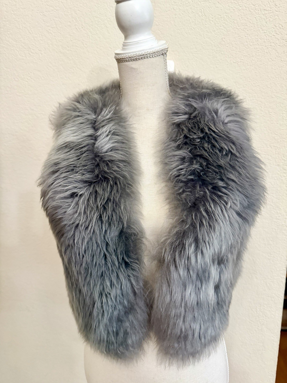 Vintage Real Fur Grey Vest Small Polar Port Fur & Traders