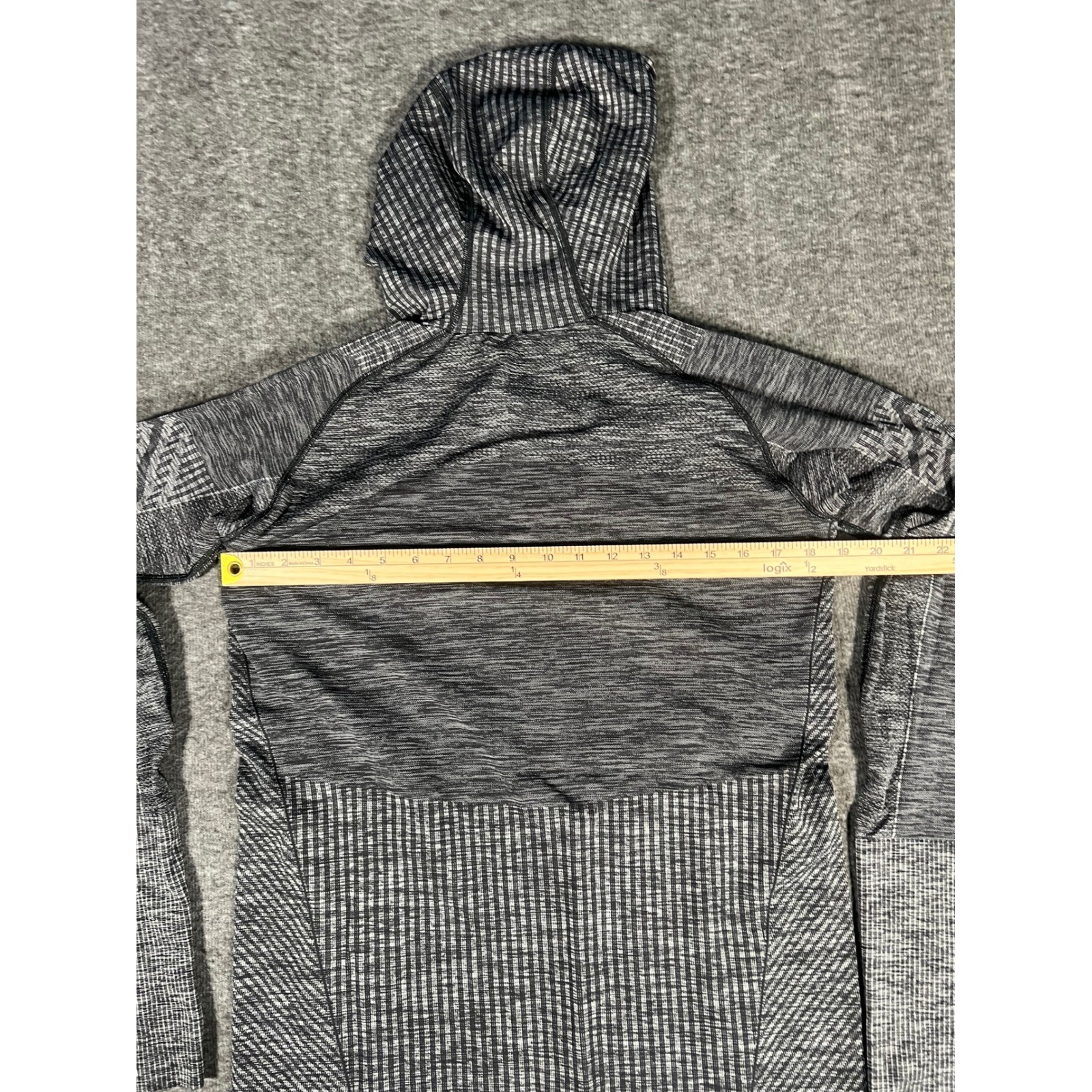 Lululemon Rest Less Vent Tech Hoodie Black White Geometric Activewear